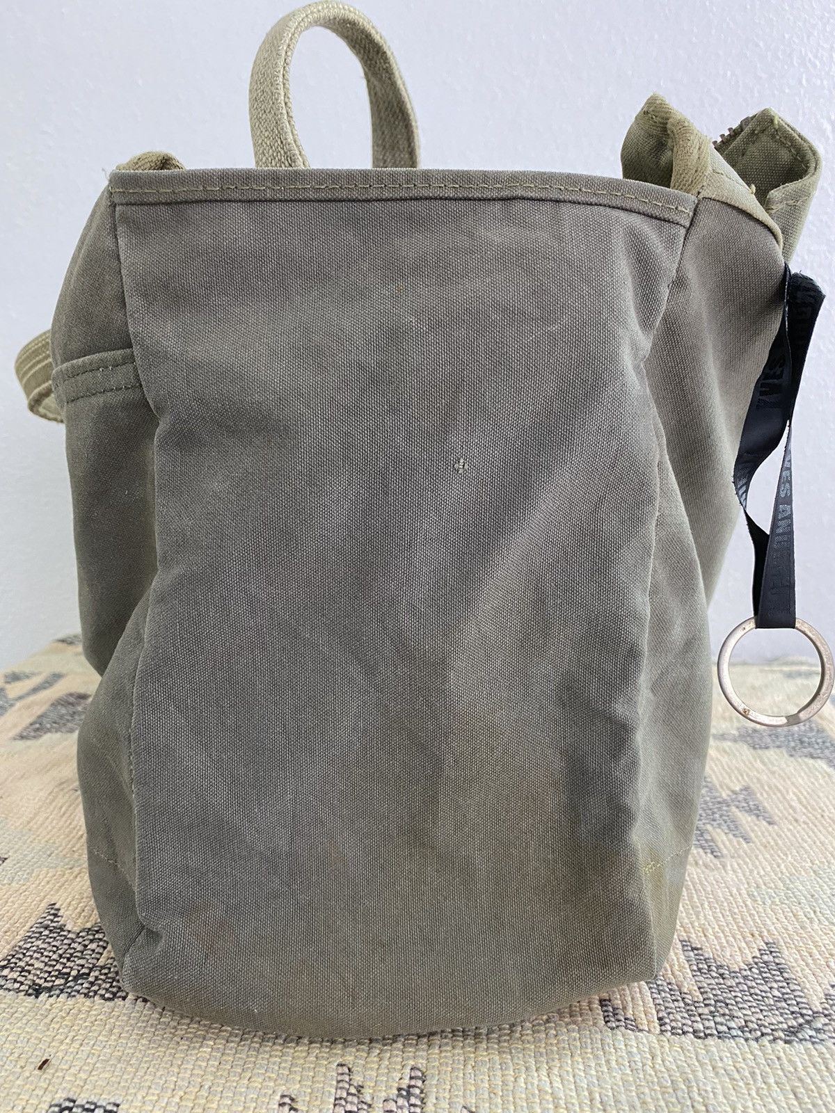 Japanese Brand Yves Andrieux Military Fabric Dirty Distressed Tote Size ONE SIZE - 9 Thumbnail