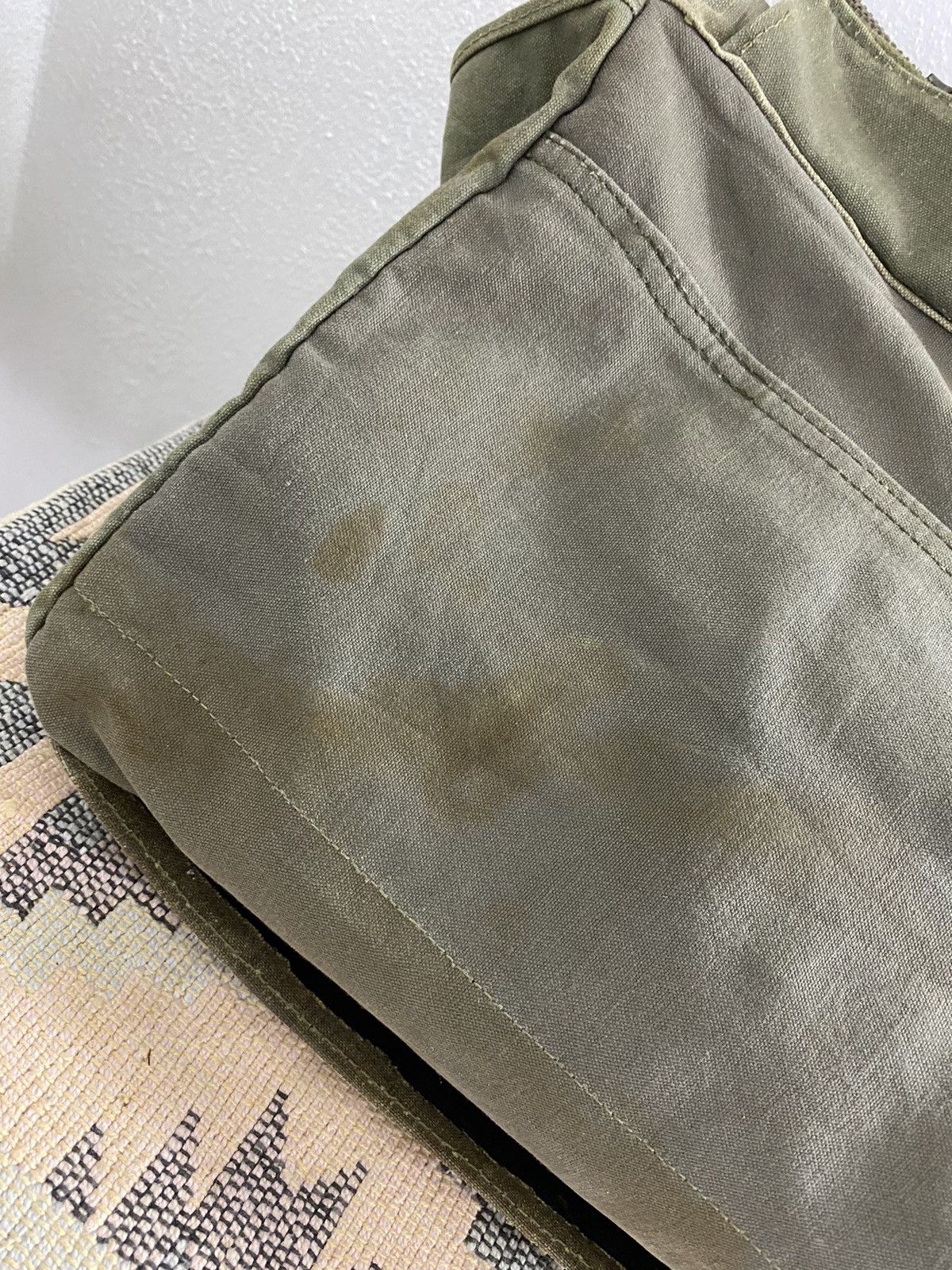 Japanese Brand Yves Andrieux Military Fabric Dirty Distressed Tote Size ONE SIZE - 20 Thumbnail