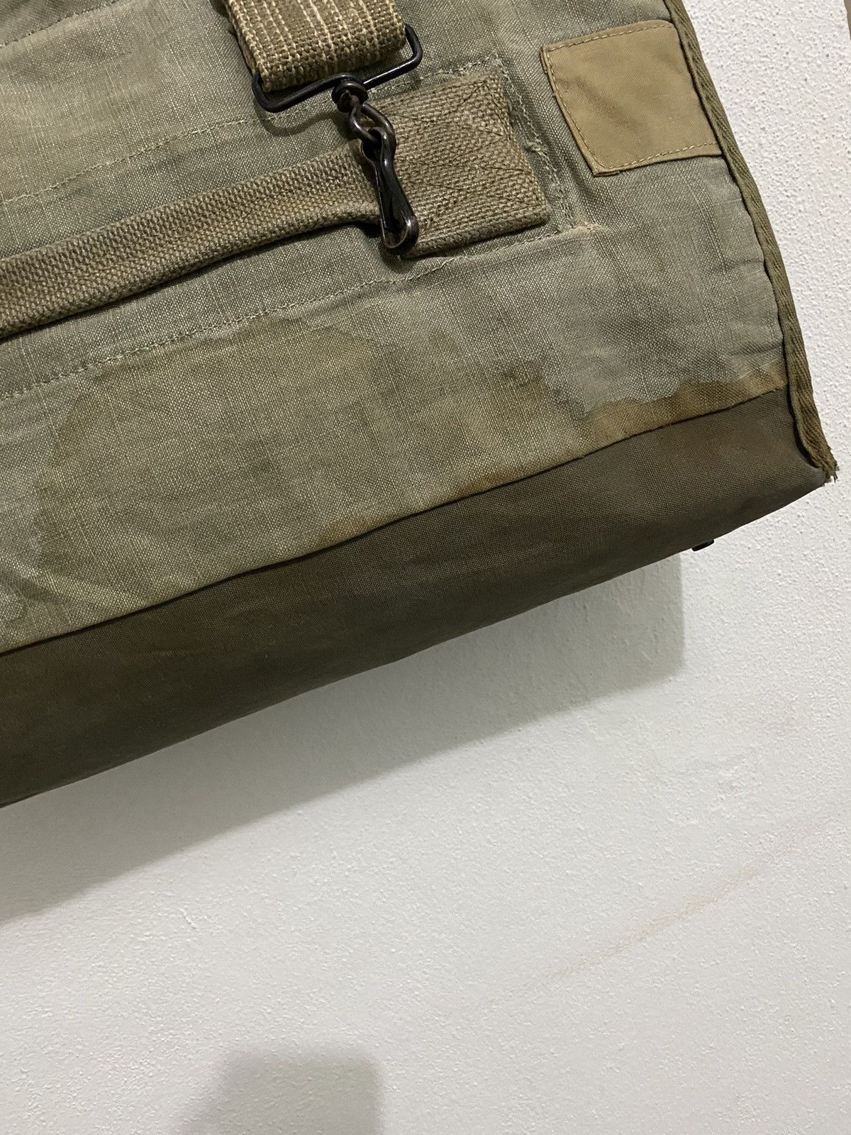 Japanese Brand Yves Andrieux Military Fabric Dirty Distressed Tote Size ONE SIZE - 14 Thumbnail