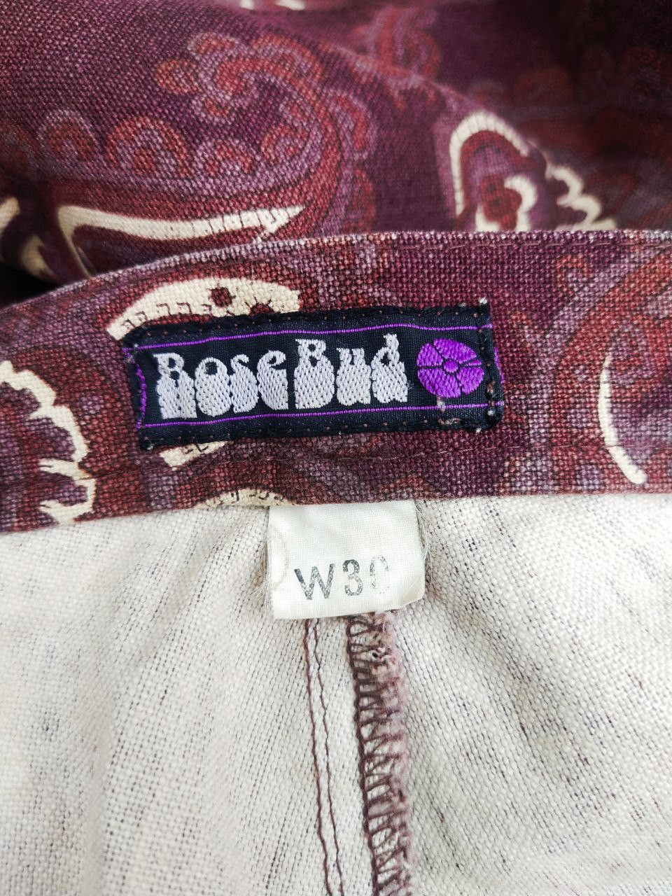 Tornado Mart Vintage RoseBud Paisley Hippie Flare Bootcut Trouser Pant Size US 30 / EU 46 - 18 Thumbnail