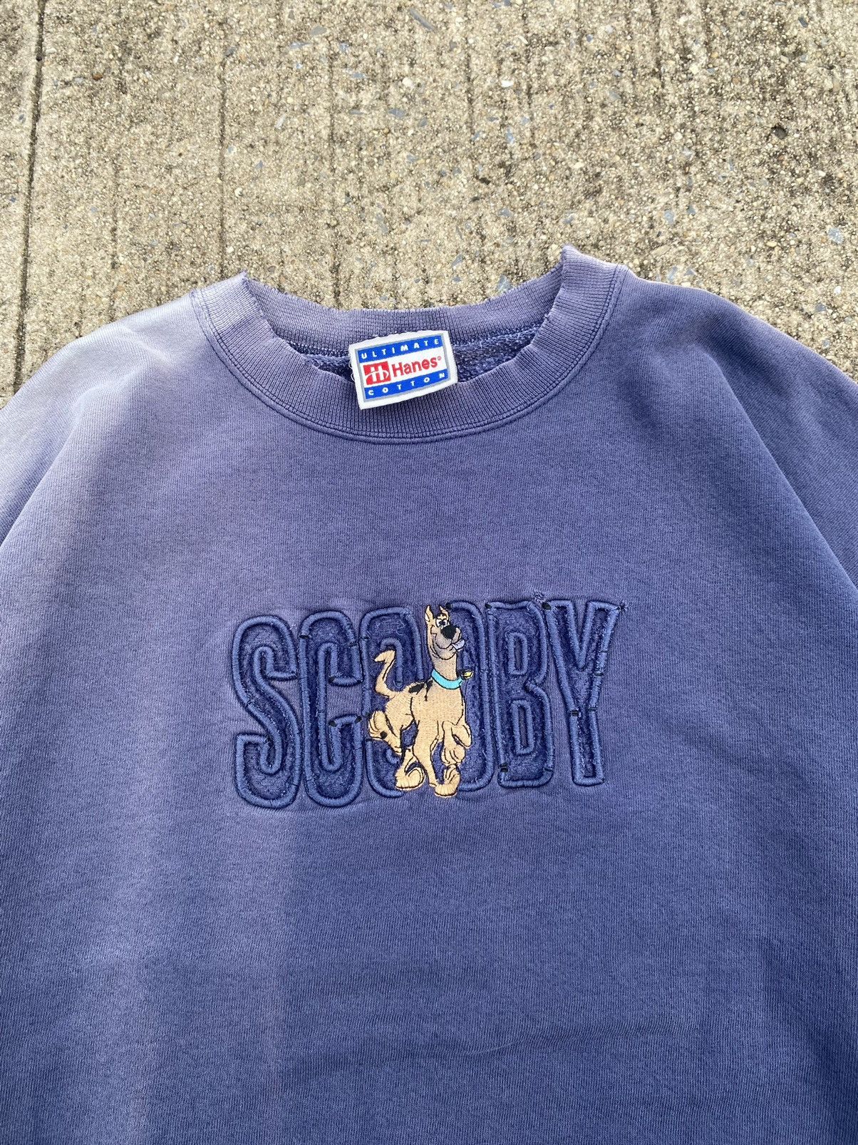 image of Faded Hanes “Scooby Doo” Sweatshirt in Navy, Men's (Size Large)
