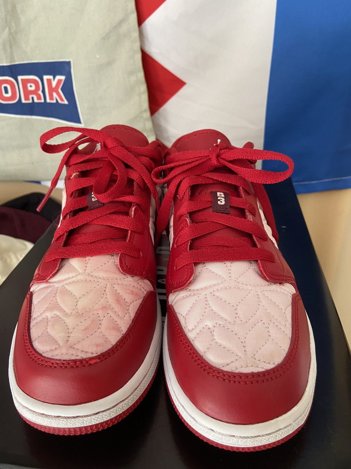 Jordan Brand Jordan 1 Low SE Red Quilt GS Size US 6 / EU 39 - 2 Thumbnail