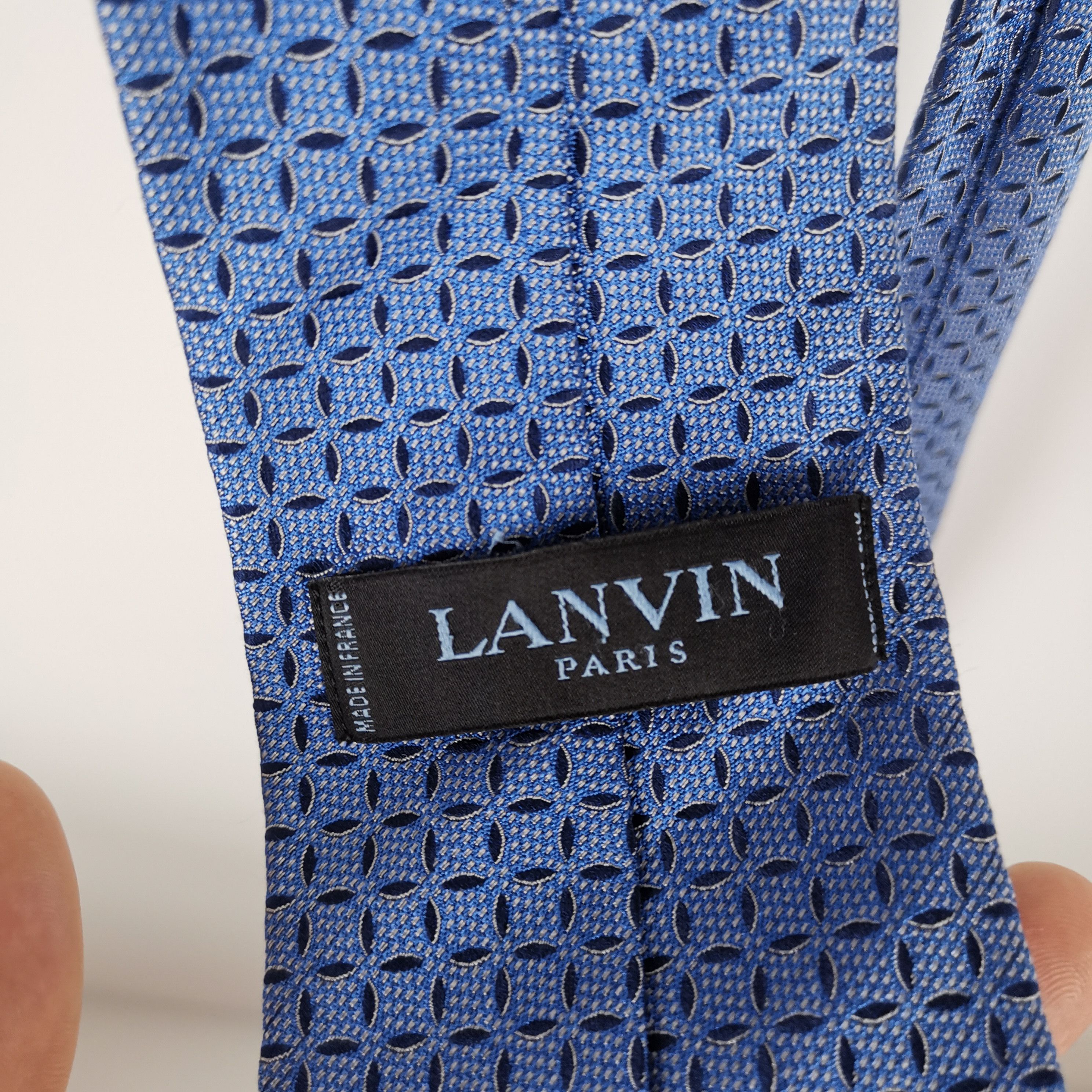 Lanvin Lanvin Geometric blue silk tie Size ONE SIZE - 3 Thumbnail