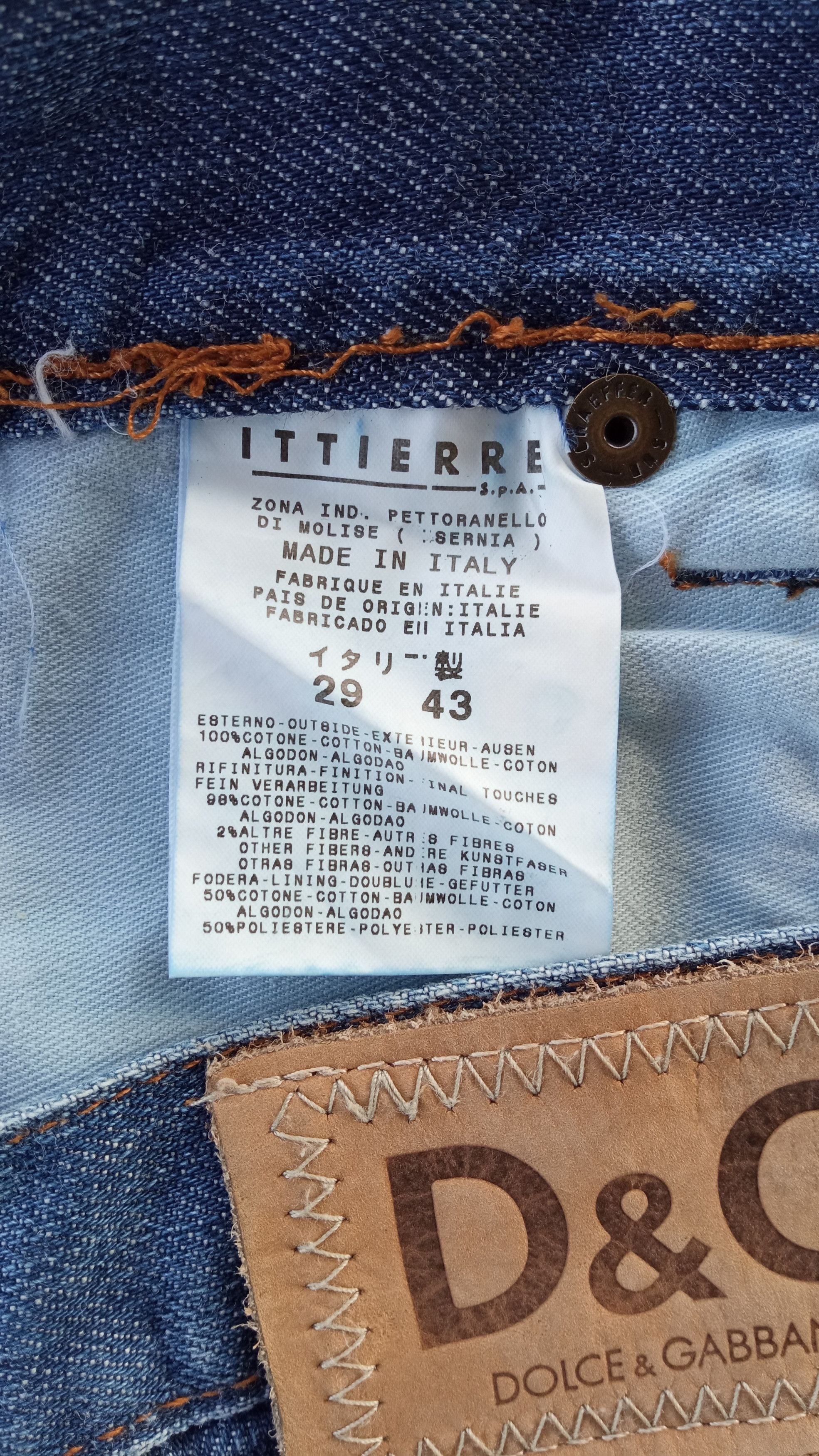 Dolce & Gabbana 🔥🔥D&G Dolce & Gabbana Hybrid Distressed Jeans Denim Size US 29 - 18 Thumbnail