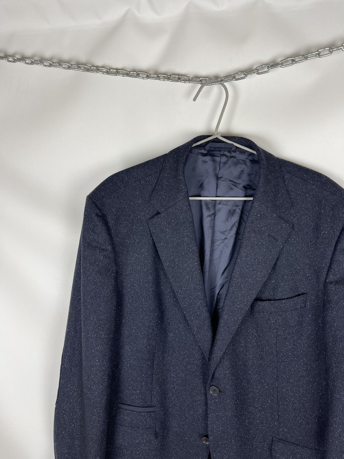 Hugo Boss Hugo Boss wool silk navy dot pattern 2 button blazer coat Size 44R - 3 Thumbnail