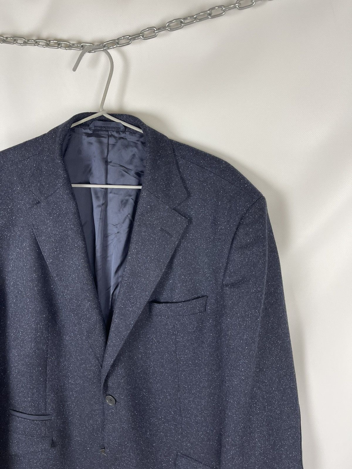 Hugo Boss Hugo Boss wool silk navy dot pattern 2 button blazer coat Size 44R - 4 Thumbnail