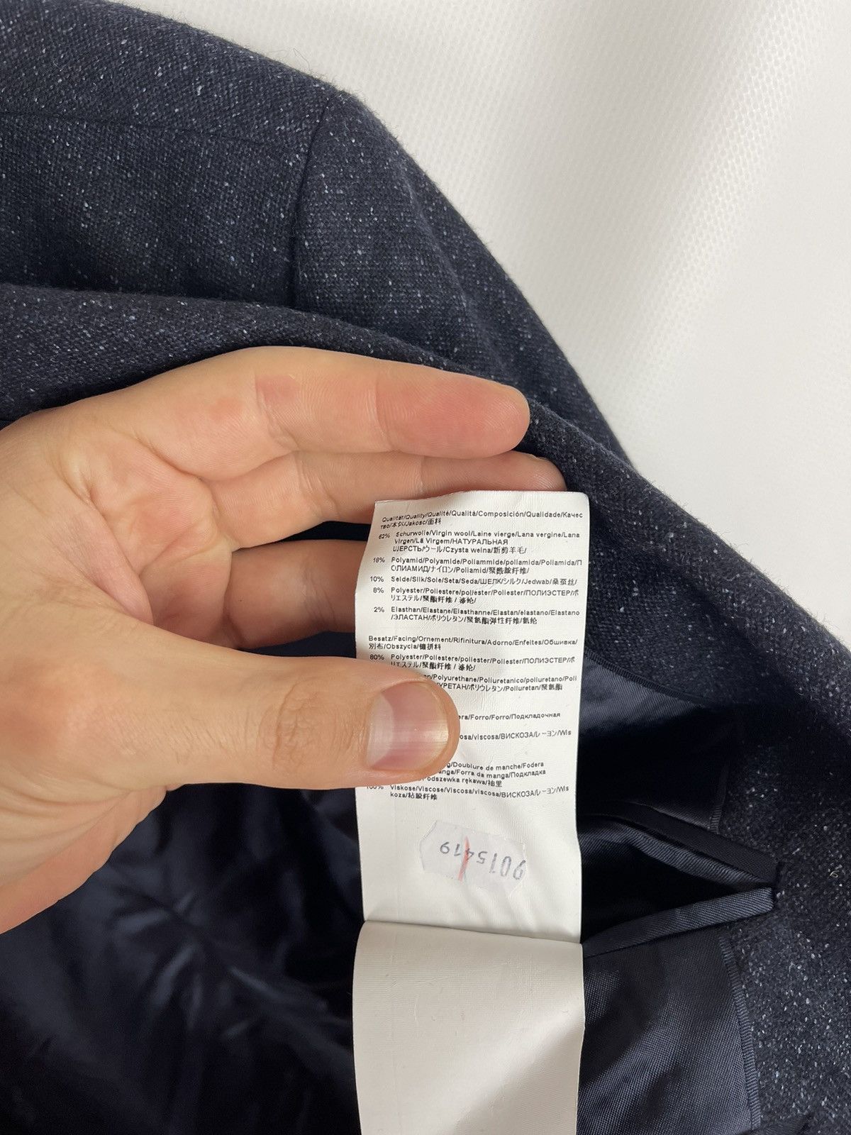 Hugo Boss Hugo Boss wool silk navy dot pattern 2 button blazer coat Size 44R - 13 Thumbnail