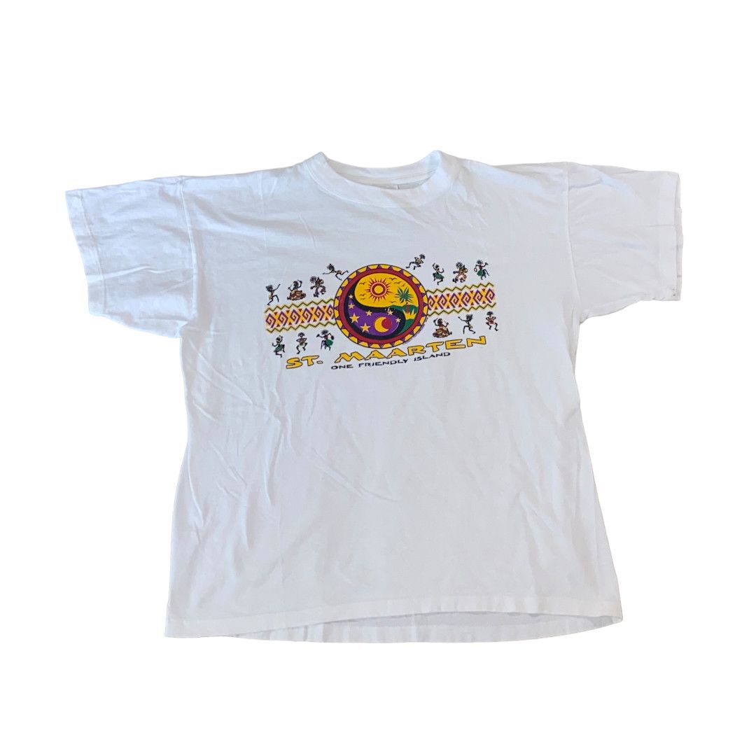 Vintage 🏁 St. Maarten T-Shirt 🏁 Size US XL / EU 56 / 4 - 1 Thumbnail