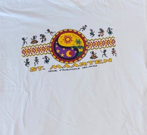 Vintage 🏁 St. Maarten T-Shirt 🏁 Size US XL / EU 56 / 4 - 2 Thumbnail