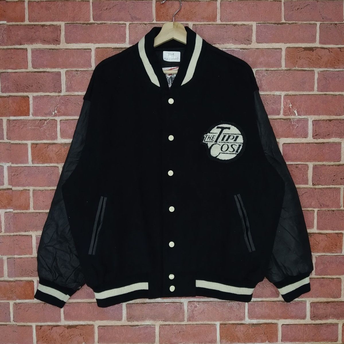 Vintage Rare!! The TIPICOSI American Varsity Leather Sleeve Jacket Size US L / EU 52-54 / 3 - 2 Thumbnail