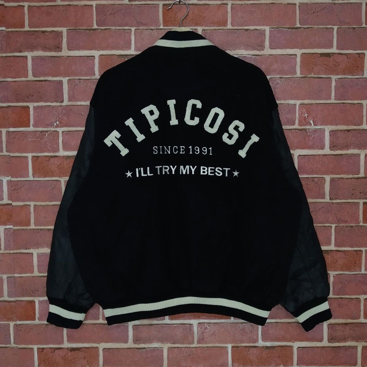 Vintage Rare!! The TIPICOSI American Varsity Leather Sleeve Jacket Size US L / EU 52-54 / 3 - 1 Thumbnail