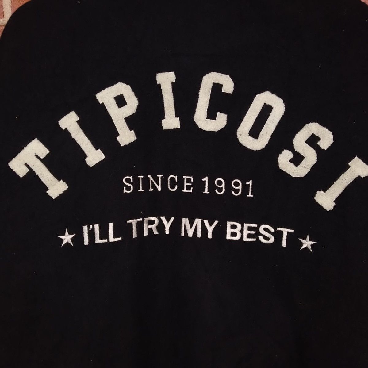 Vintage Rare!! The TIPICOSI American Varsity Leather Sleeve Jacket Size US L / EU 52-54 / 3 - 3 Thumbnail