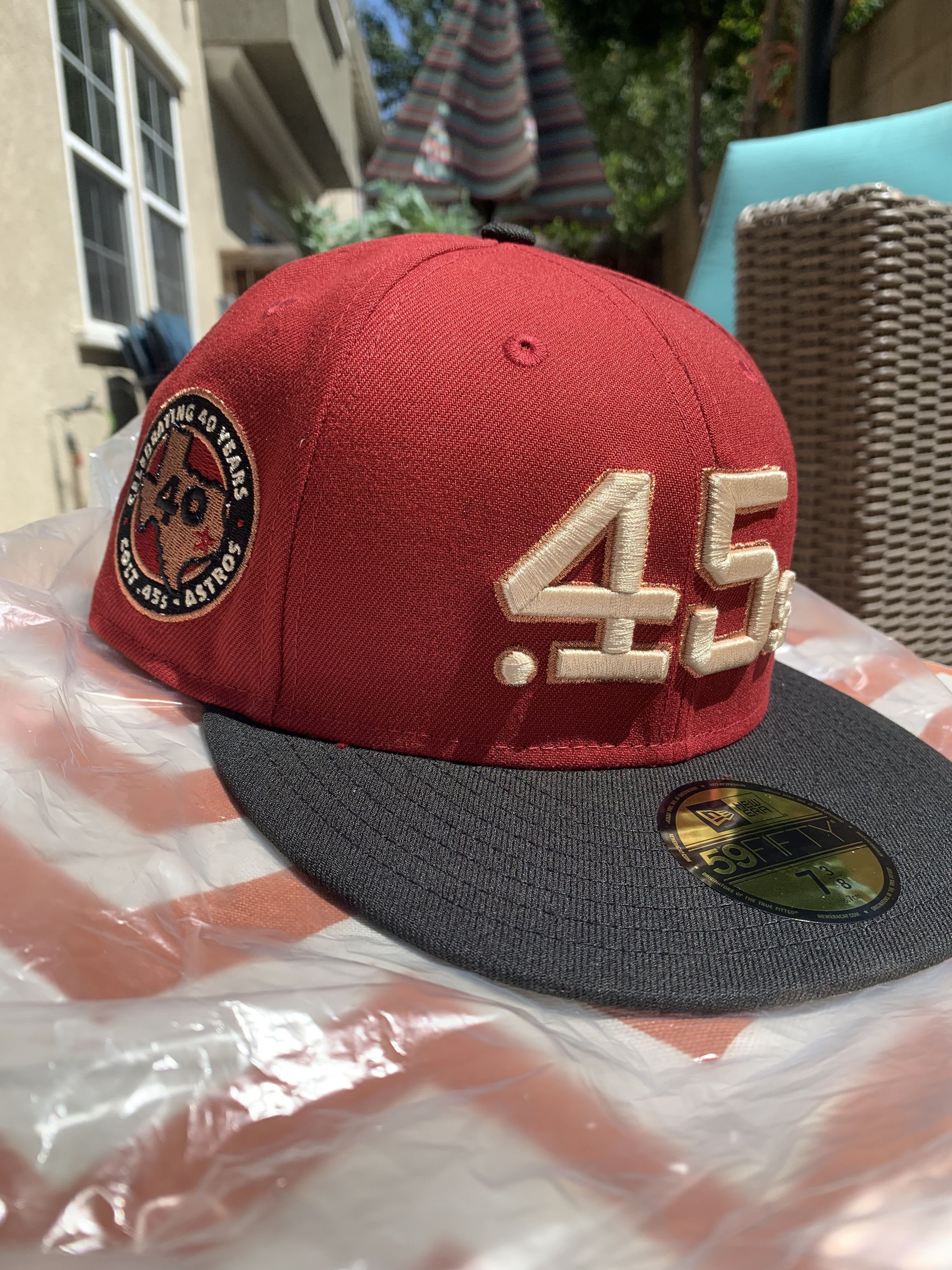 7 3/8 - Red Houston Astros Colt .45 New Era Fitted BKYLNCAP popular