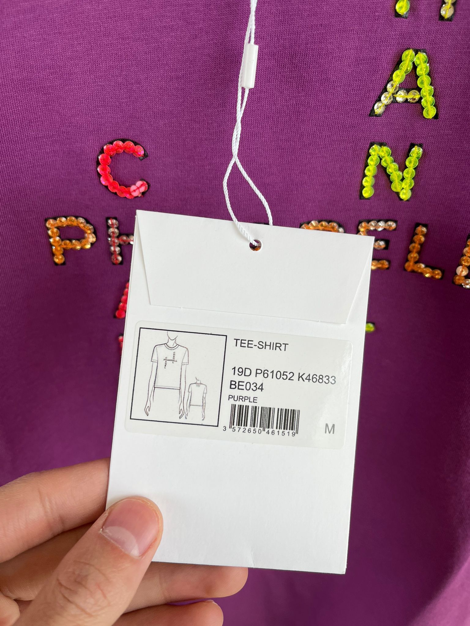 Chanel o1rshd1 Chanel x Pharrell Coco Chanel Logo T-Shirt in Purple Size M / US 6-8 / IT 42-44 - 9 Thumbnail