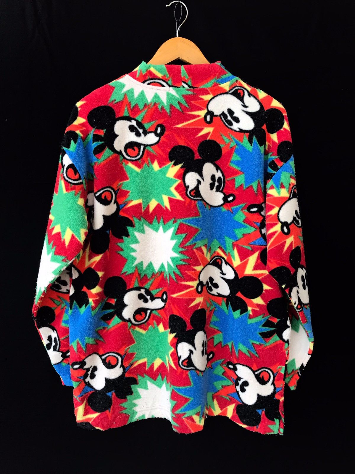 Disney × Mickey Mouse Disney Mickey Mouse Drawstring Fleece Baja Style Sweater Size US M / EU 48-50 / 2 - 5 Thumbnail