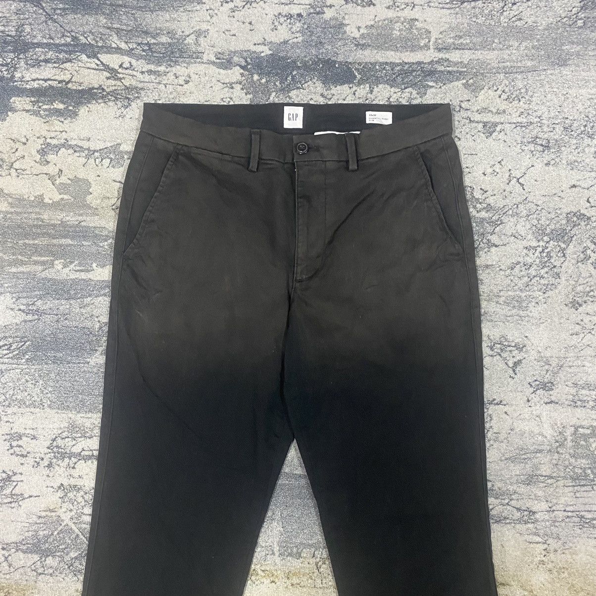 Gap × Japanese Brand Vintage Gap Faded Black Strectable Trousers Chino Pant 33x32 Size US 33 - 2 Thumbnail