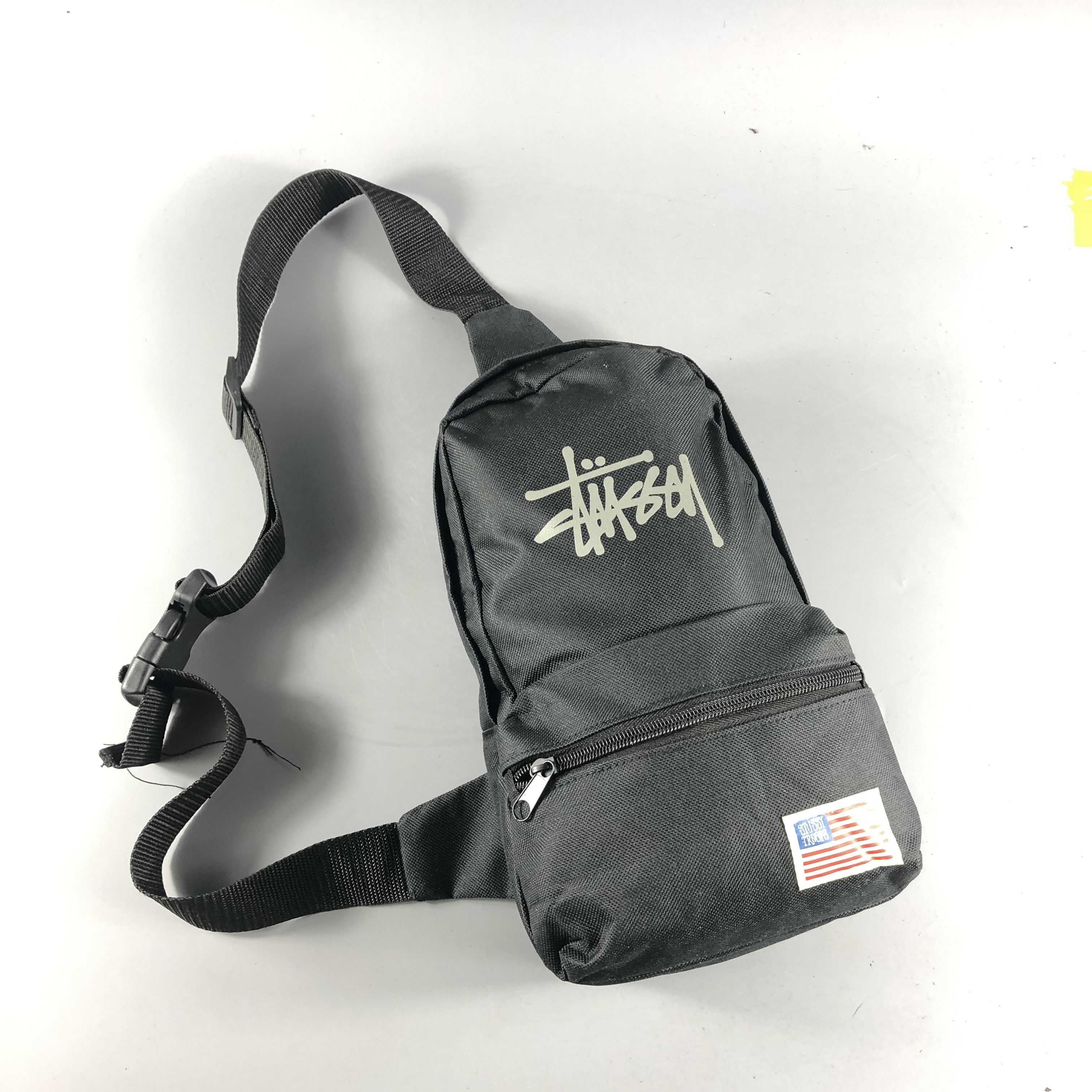 Stussy Troops Crossbody Bag Canvas Sling Shoulder Black