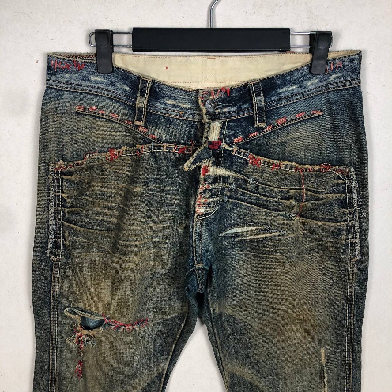Marithe + Francois Girbaud Distressed Marithe Francois Girbaud Selvedge Destroyed Jeans Size US 32 / EU 48 - 3 Thumbnail