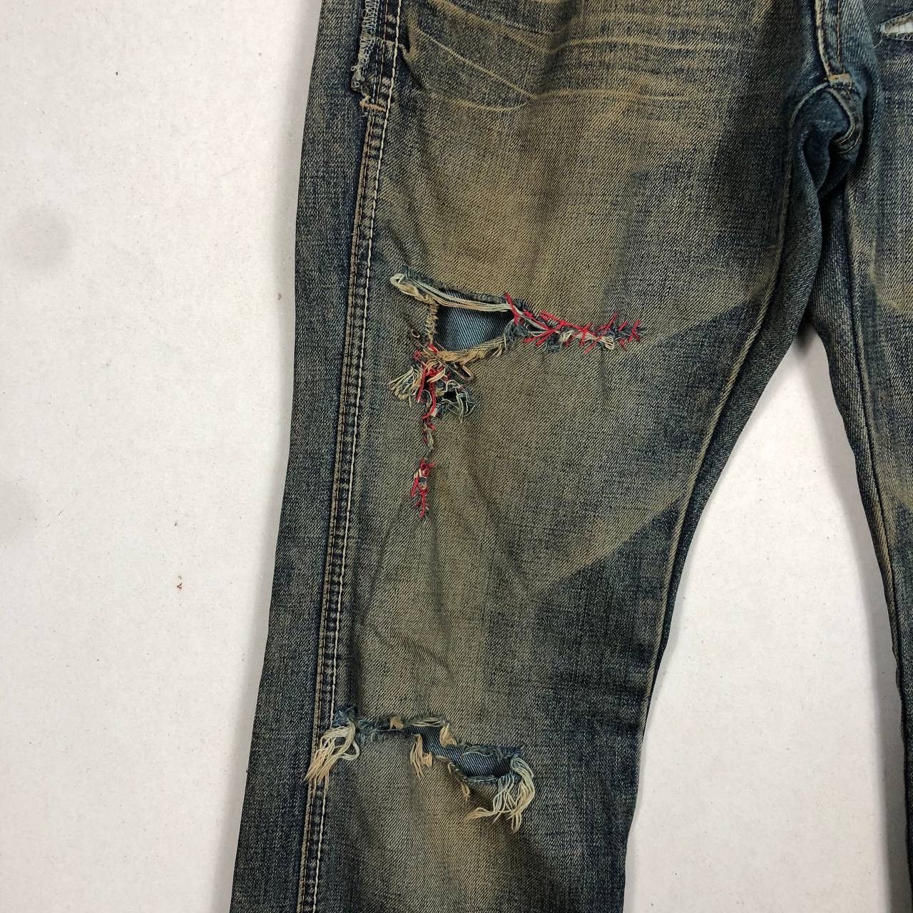 Marithe + Francois Girbaud Distressed Marithe Francois Girbaud Selvedge Destroyed Jeans Size US 32 / EU 48 - 7 Thumbnail