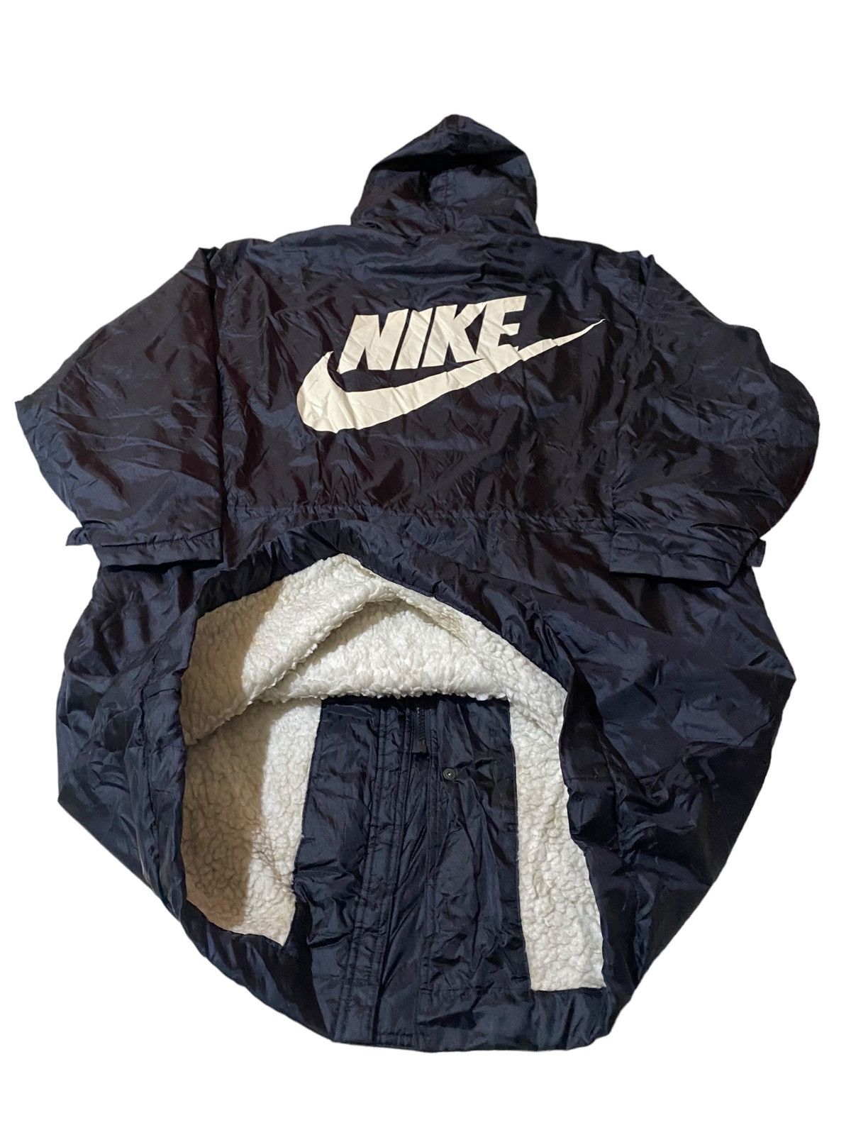 Nike × Vintage Vintage Nike Big Logo Fur Hoodie Jacket Size US L / EU 52-54 / 3 - 3 Thumbnail