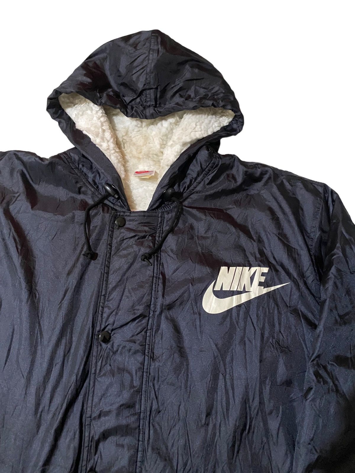 Nike × Vintage Vintage Nike Big Logo Fur Hoodie Jacket Size US L / EU 52-54 / 3 - 5 Thumbnail
