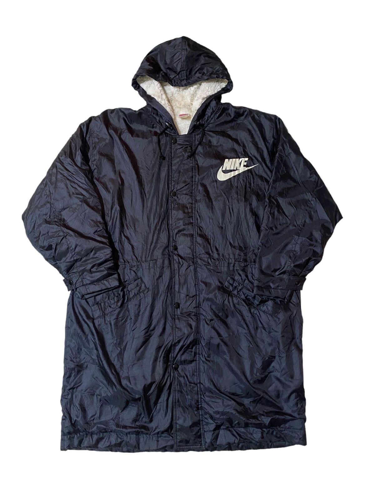 Nike × Vintage Vintage Nike Big Logo Fur Hoodie Jacket Size US L / EU 52-54 / 3 - 4 Thumbnail