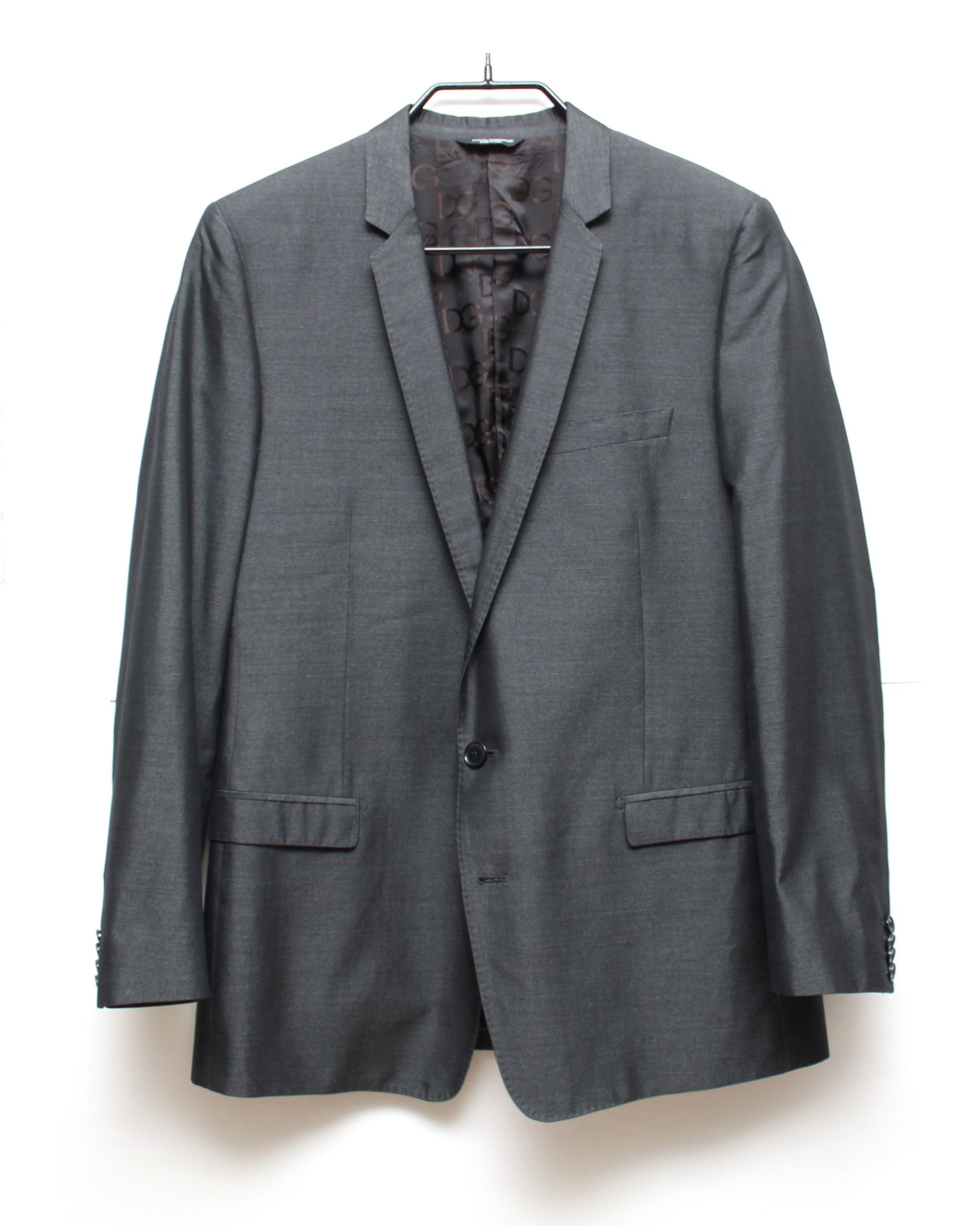 Dolce & Gabbana Dolce & Gabbana Gold Suit Jacket Silk Cotton Solid Gray Size 44R - 1 Thumbnail