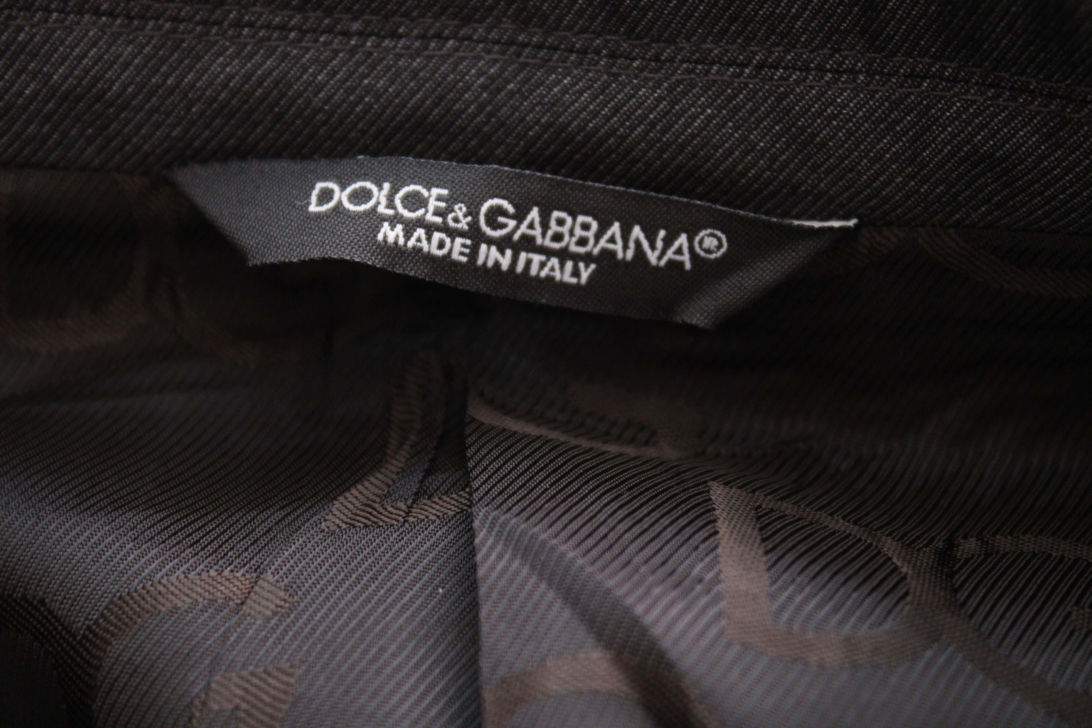 Dolce & Gabbana Dolce & Gabbana Gold Suit Jacket Silk Cotton Solid Gray Size 44R - 7 Thumbnail