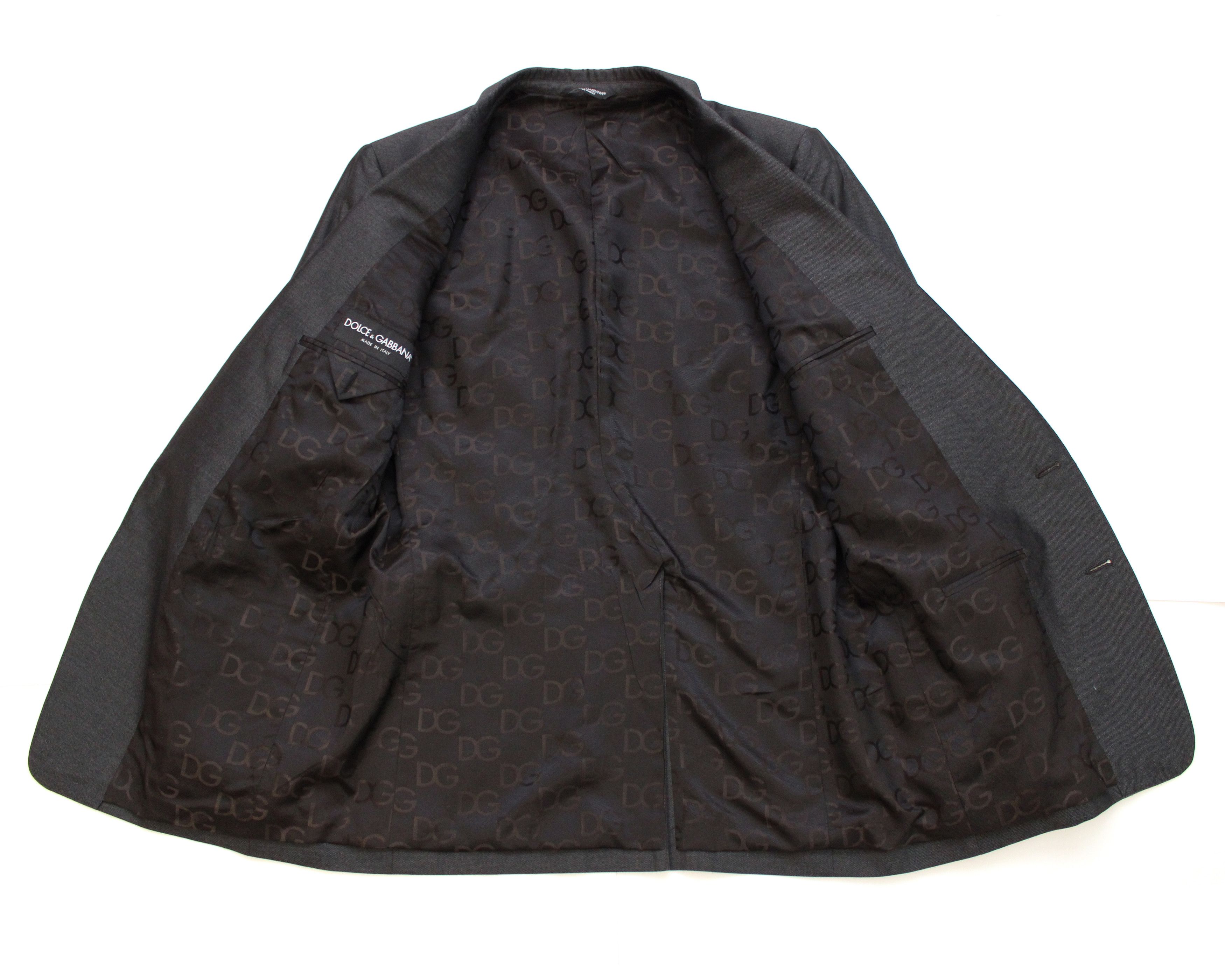 Dolce & Gabbana Dolce & Gabbana Gold Suit Jacket Silk Cotton Solid Gray Size 44R - 4 Thumbnail