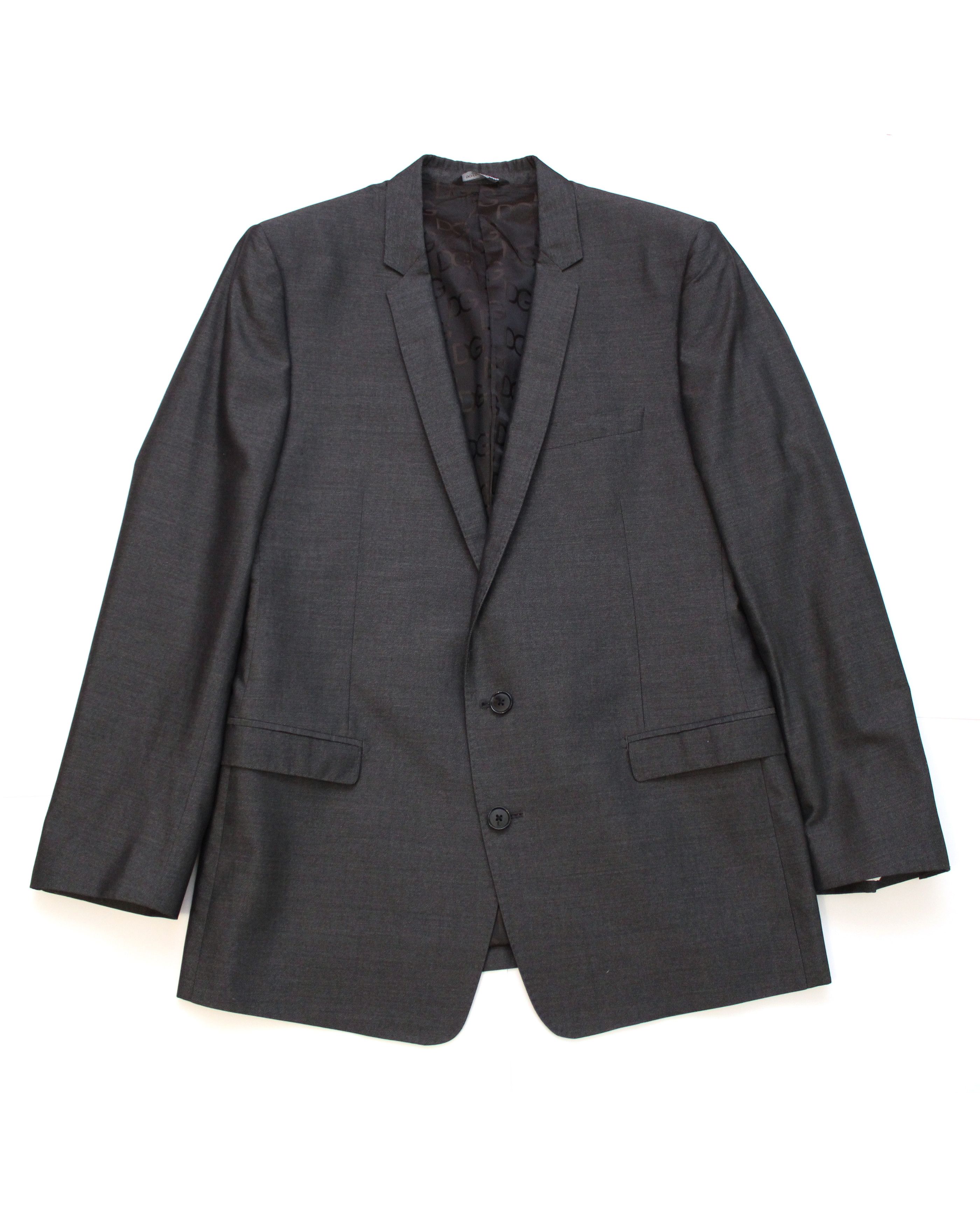 Dolce & Gabbana Dolce & Gabbana Gold Suit Jacket Silk Cotton Solid Gray Size 44R - 2 Thumbnail