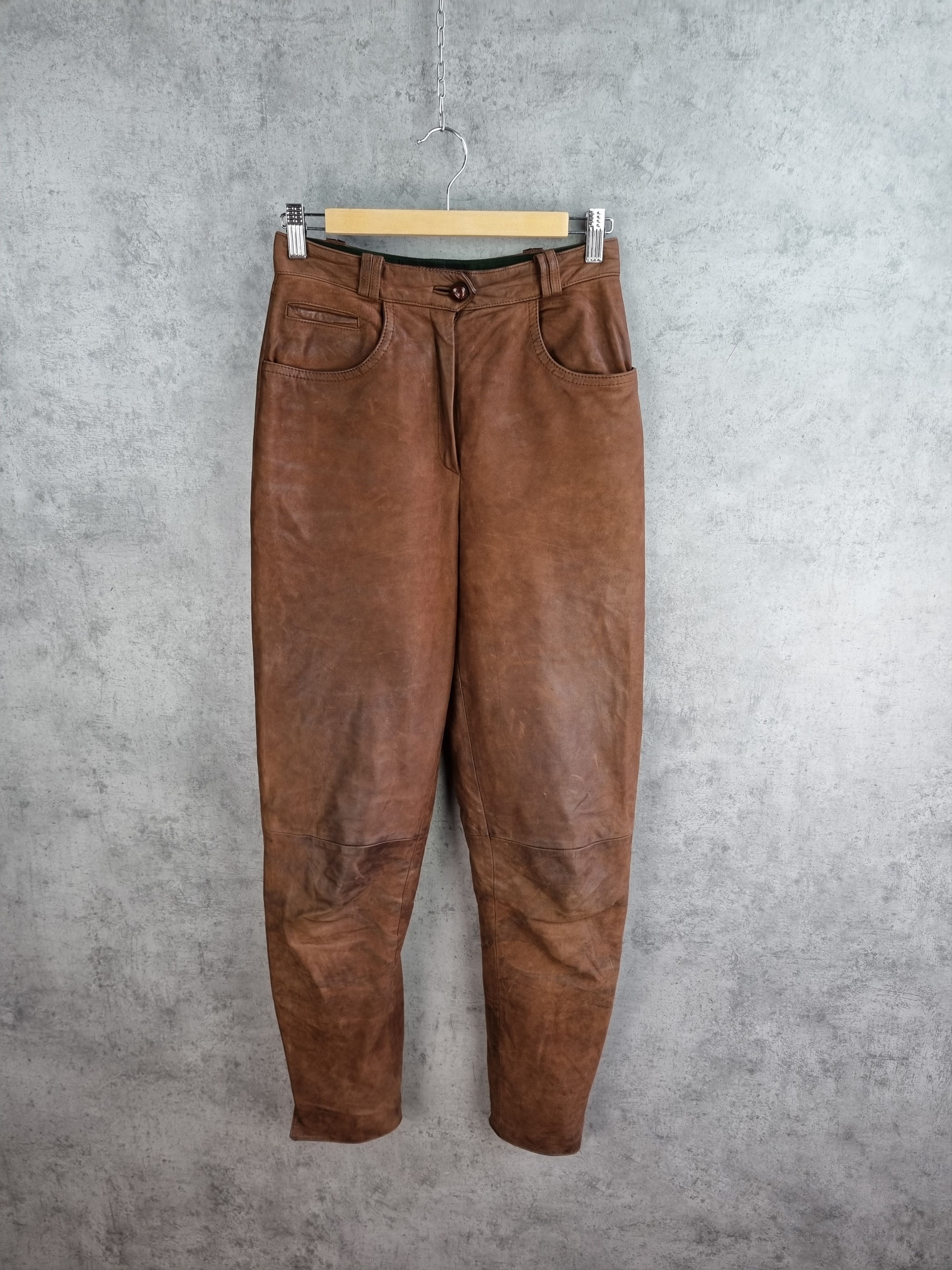 Cowboy Equipment 90s Rare Admont Suede Cowboy Leather Vintage Pants Size 25" / US 0 / IT 36 - 3 Thumbnail