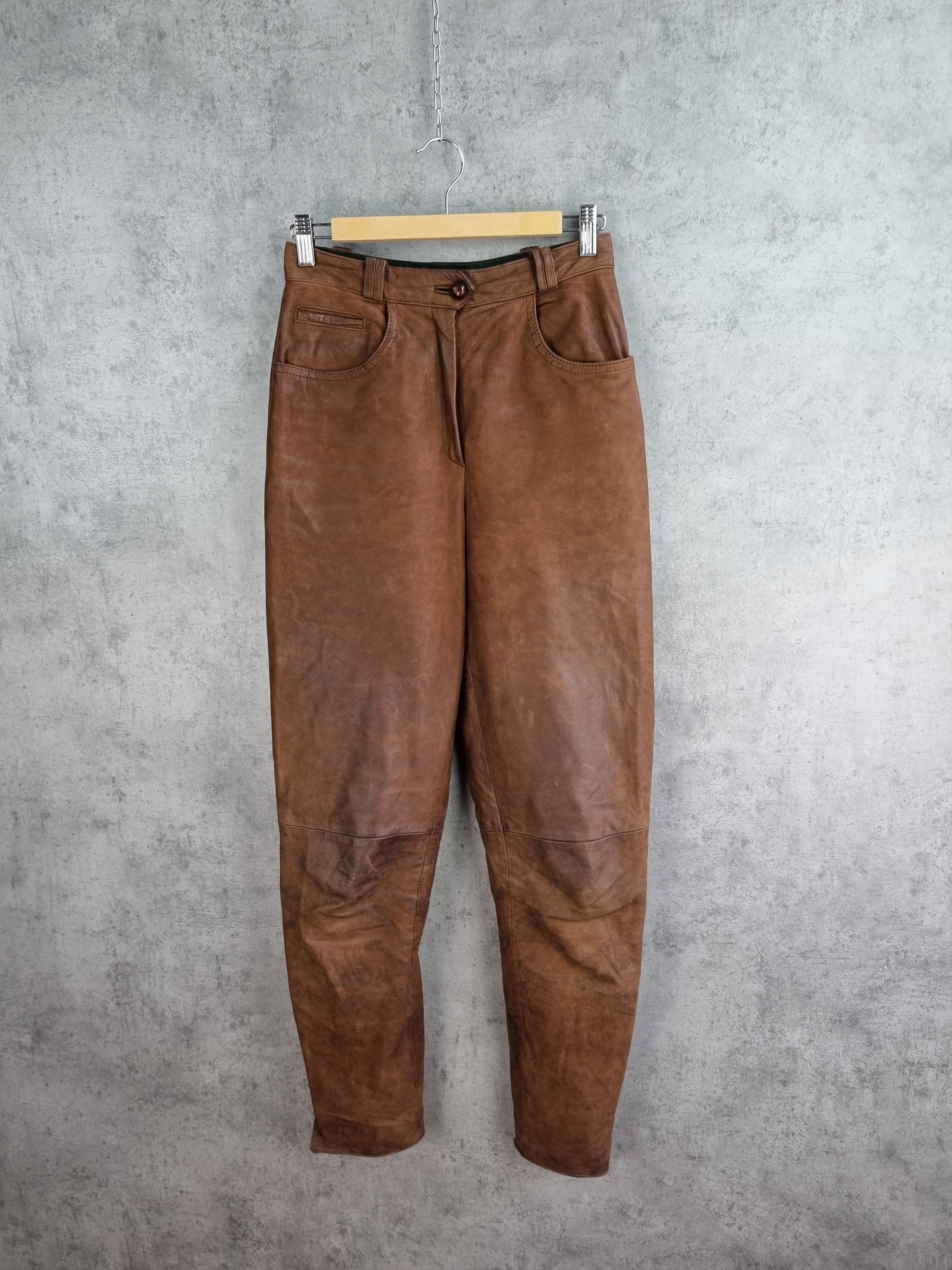 Cowboy Equipment 90s Rare Admont Suede Cowboy Leather Vintage Pants Size 25" / US 0 / IT 36 - 7 Thumbnail