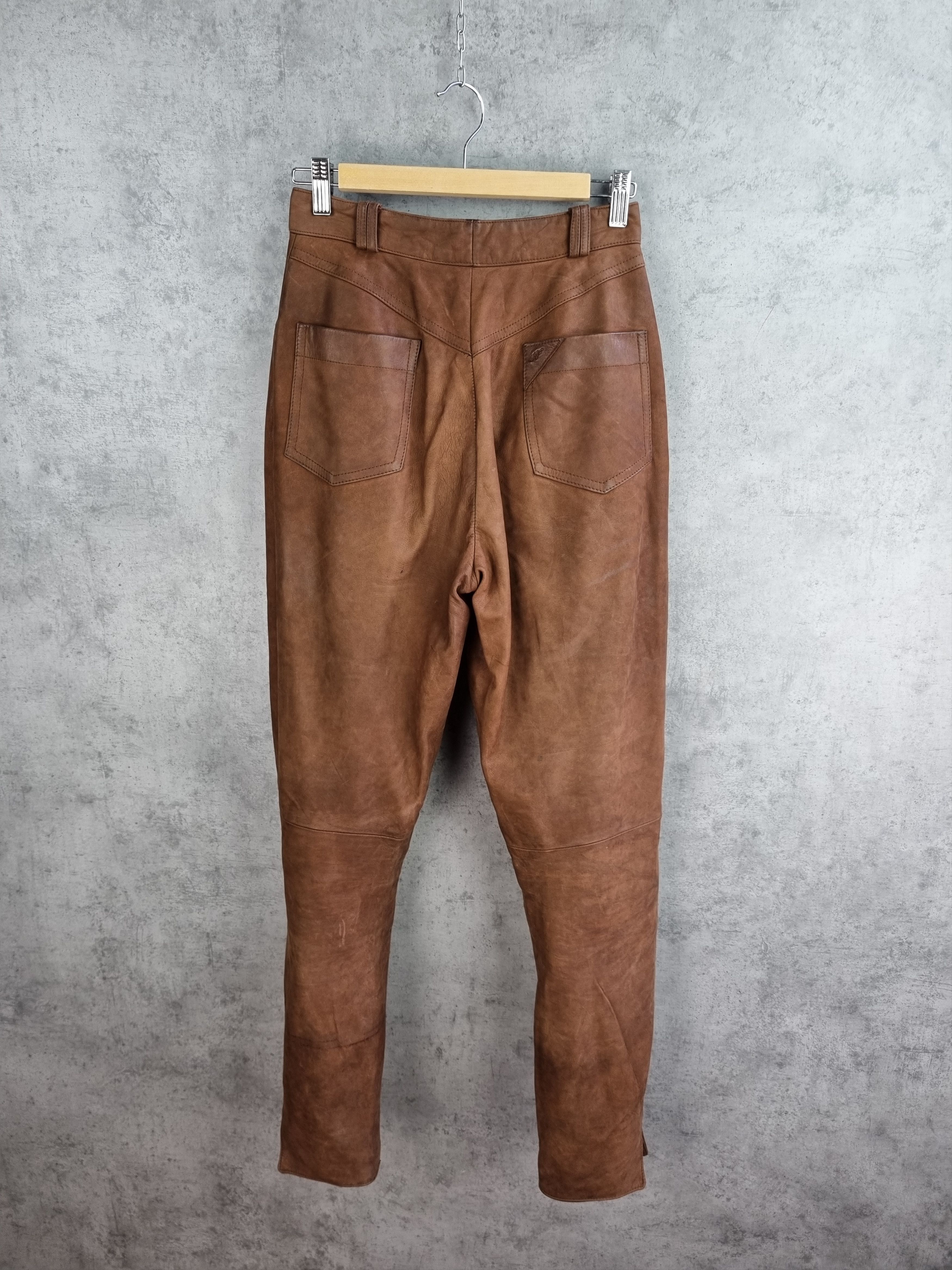 Cowboy Equipment 90s Rare Admont Suede Cowboy Leather Vintage Pants Size 25" / US 0 / IT 36 - 4 Thumbnail