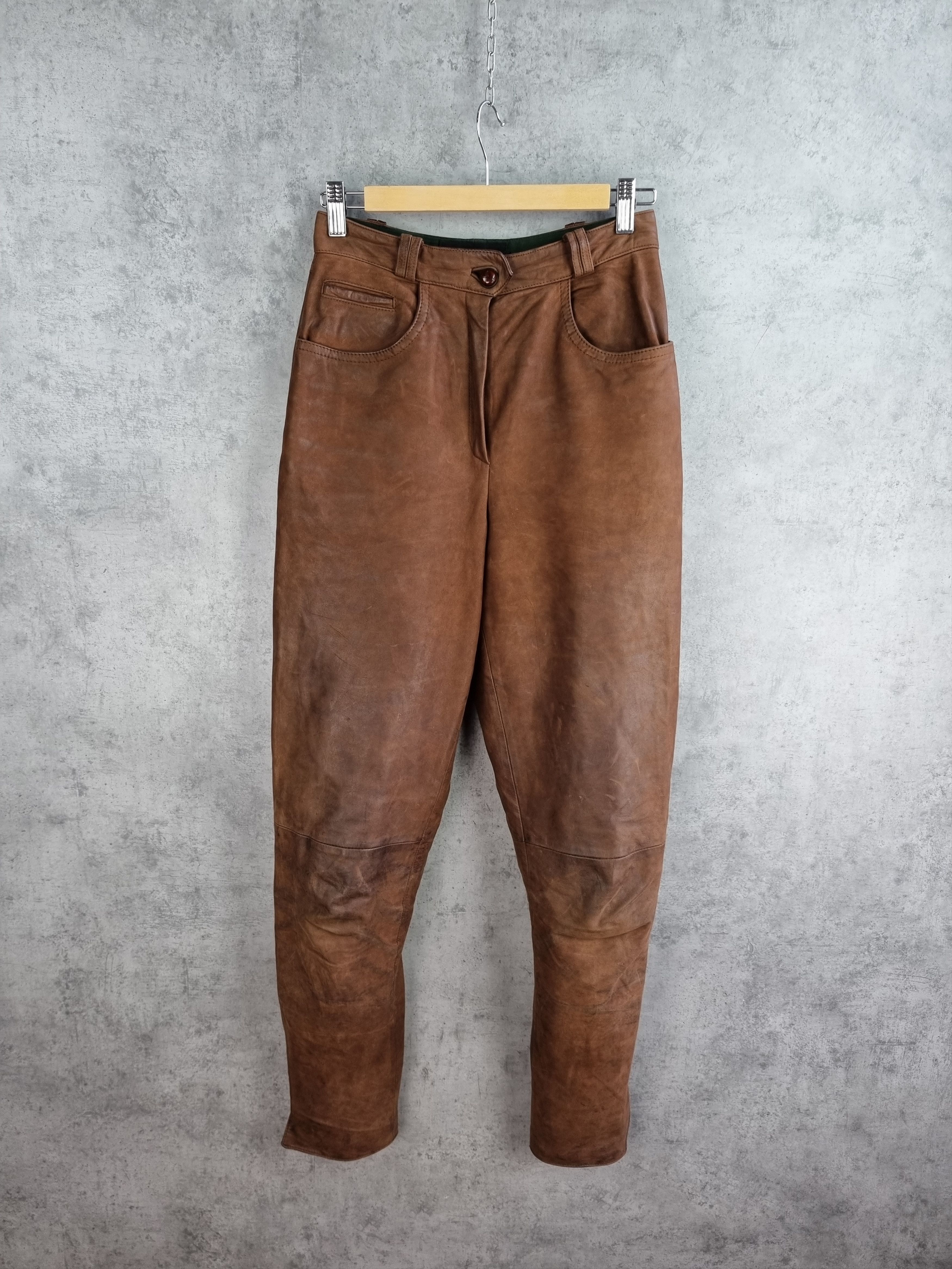 Cowboy Equipment 90s Rare Admont Suede Cowboy Leather Vintage Pants Size 25" / US 0 / IT 36 - 1 Thumbnail