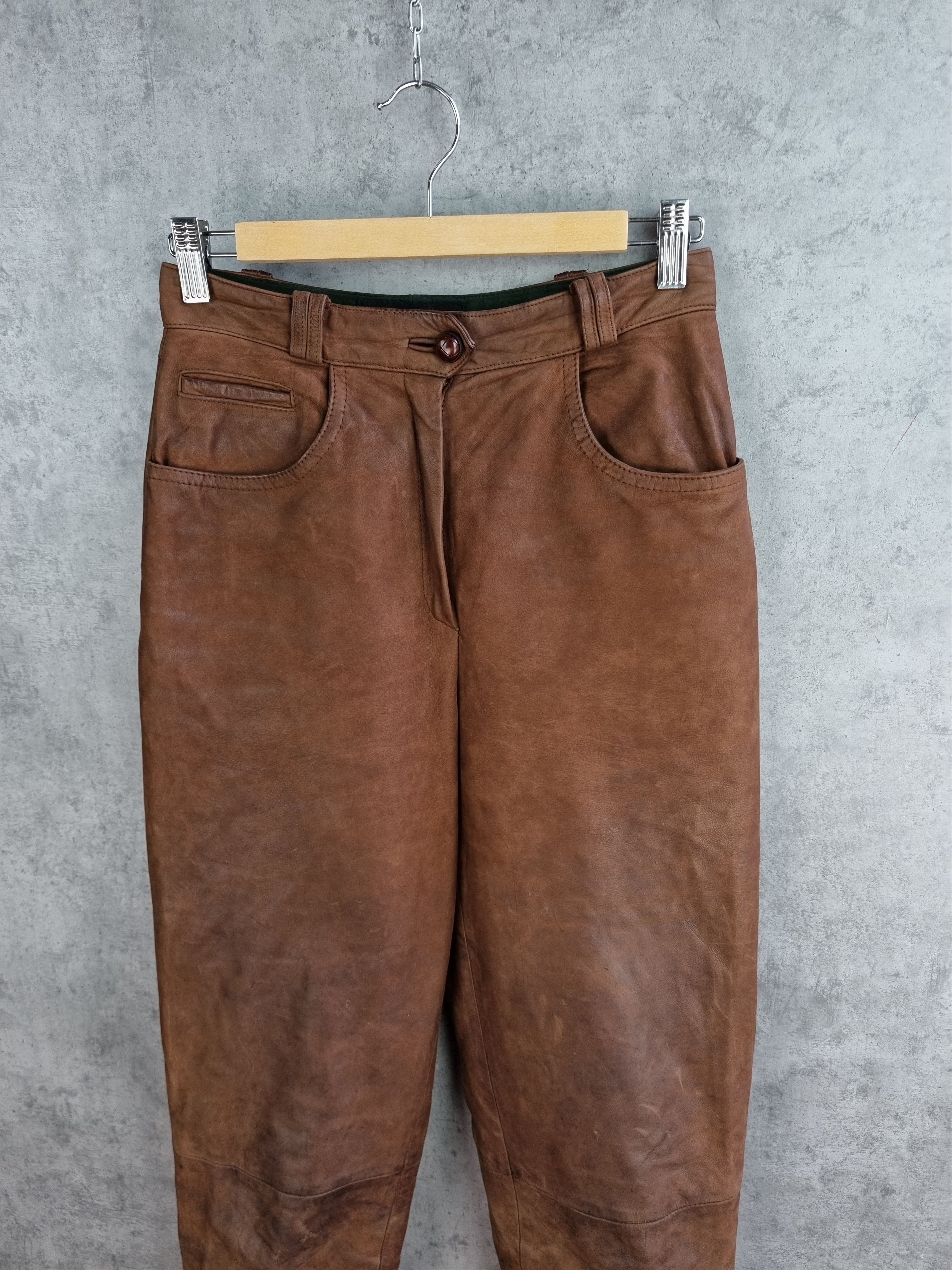 Cowboy Equipment 90s Rare Admont Suede Cowboy Leather Vintage Pants Size 25" / US 0 / IT 36 - 2 Thumbnail