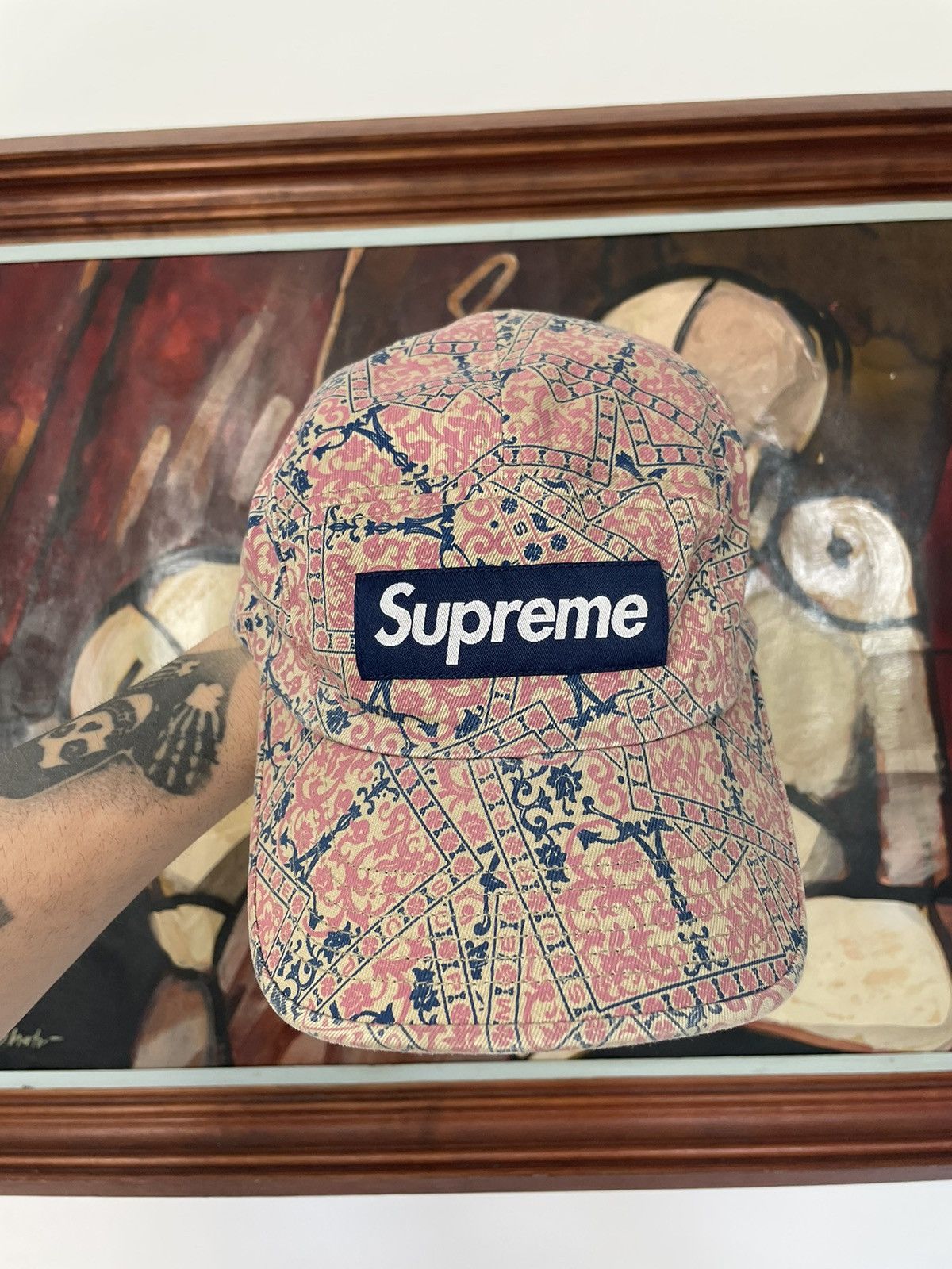 image of Camp Cap 5Panel Leather Strap Hat Fullprint Hype Y2K, Men's
