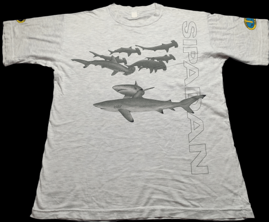 Band Tees Vintage 90s Sipadan Borneo Divers Sabah Sharks Jaws Fish Size US L / EU 52-54 / 3 - 2 Thumbnail