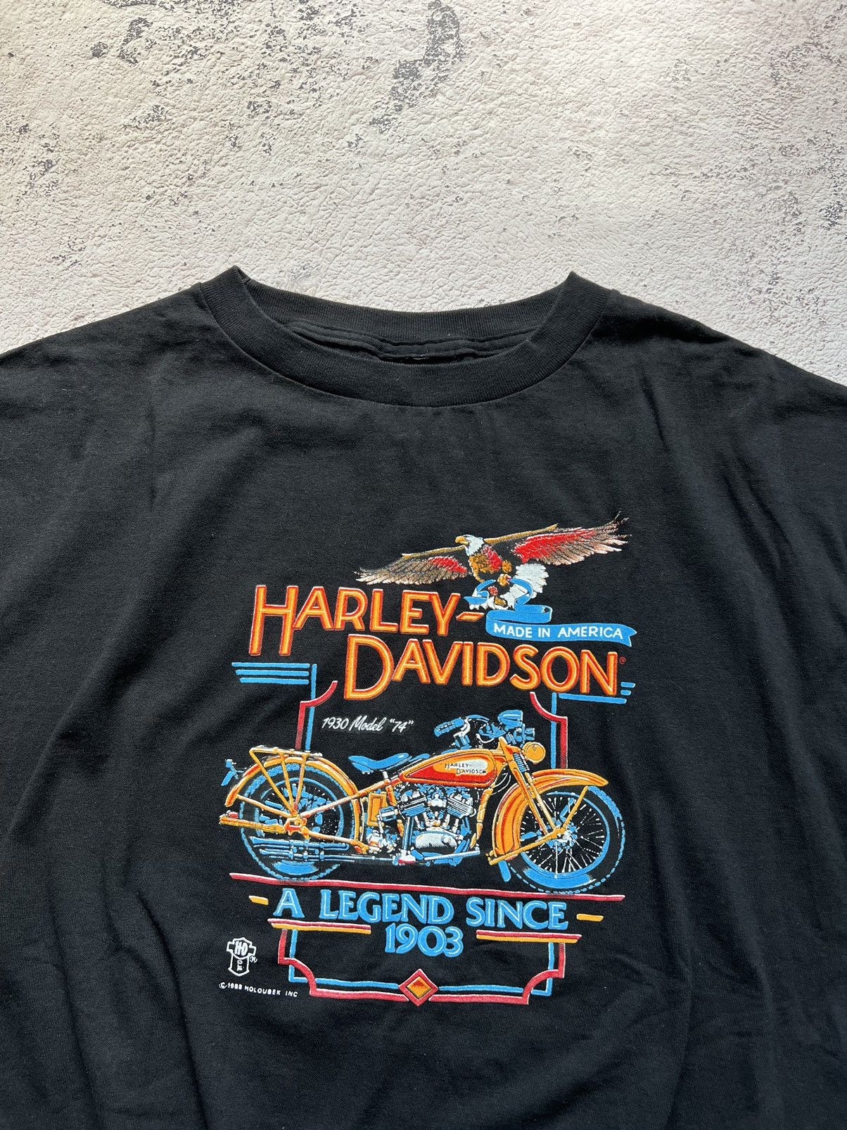 Harley Davidson × Vintage 🔥1988 Harley Davidson Vintage Tee Shirt Size US XL / EU 56 / 4 - 1 Thumbnail