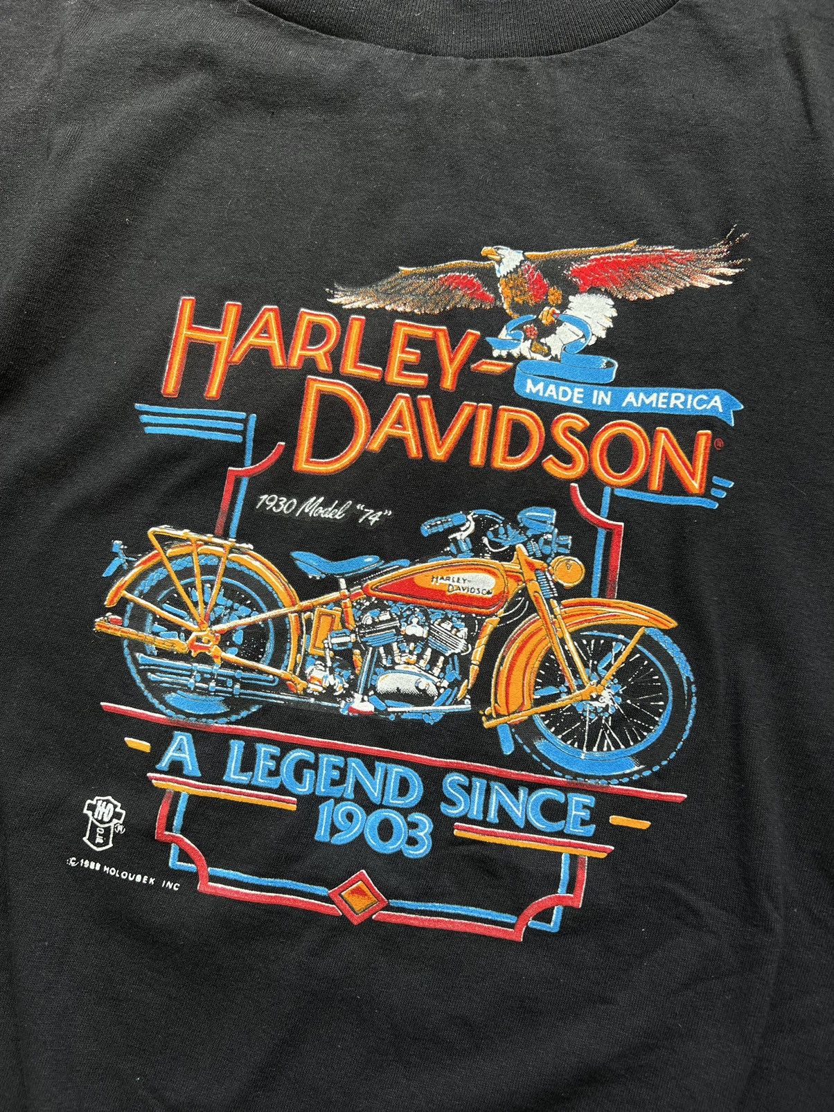 Harley Davidson × Vintage 🔥1988 Harley Davidson Vintage Tee Shirt Size US XL / EU 56 / 4 - 3 Thumbnail