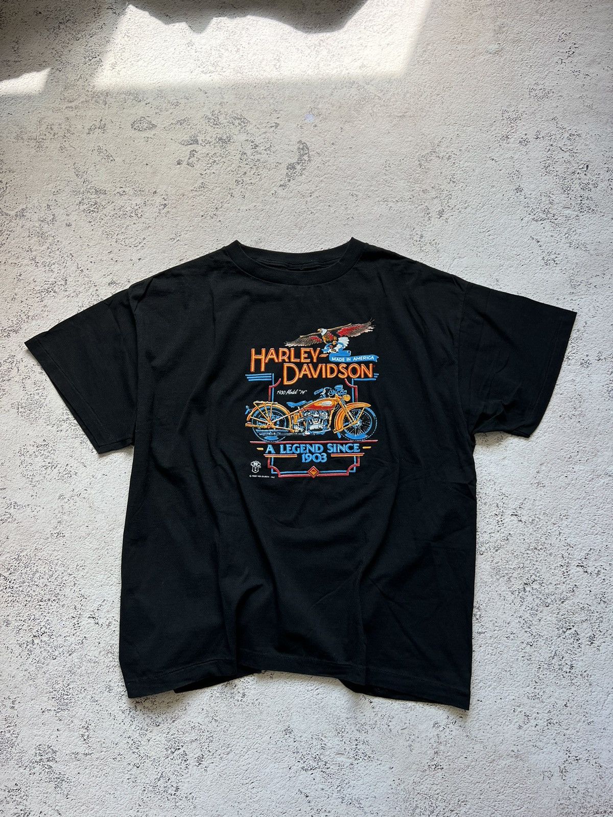 Harley Davidson × Vintage 🔥1988 Harley Davidson Vintage Tee Shirt Size US XL / EU 56 / 4 - 2 Thumbnail