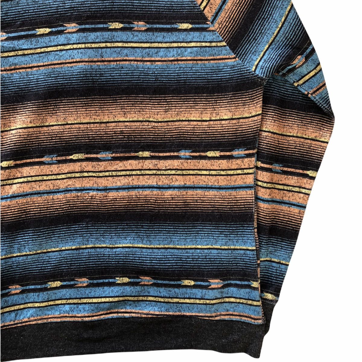 Japanese Brand Sweatshirt Hoodie Striped Navajo Turqouise Orange Size US S / EU 44-46 / 1 - 7 Thumbnail