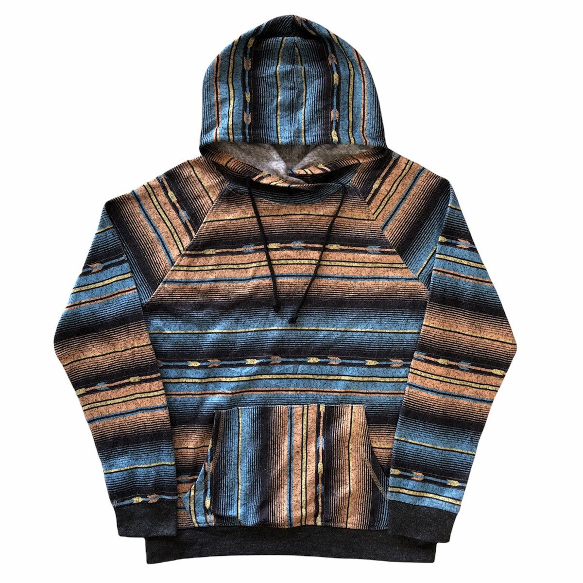 Japanese Brand Sweatshirt Hoodie Striped Navajo Turqouise Orange Size US S / EU 44-46 / 1 - 1 Thumbnail