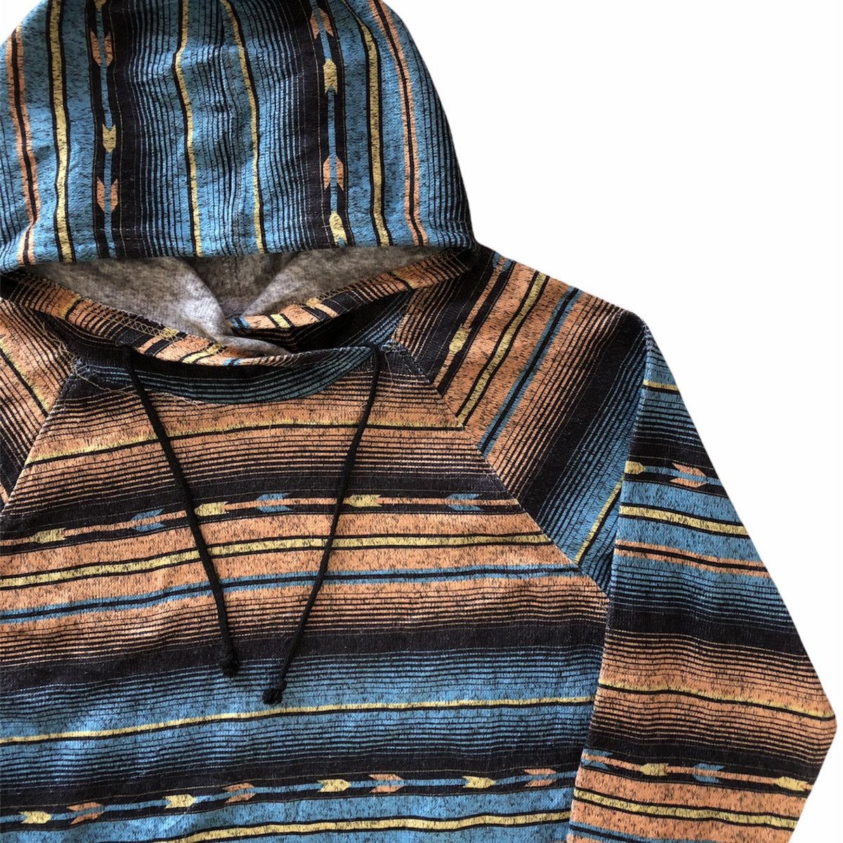 Japanese Brand Sweatshirt Hoodie Striped Navajo Turqouise Orange Size US S / EU 44-46 / 1 - 3 Thumbnail