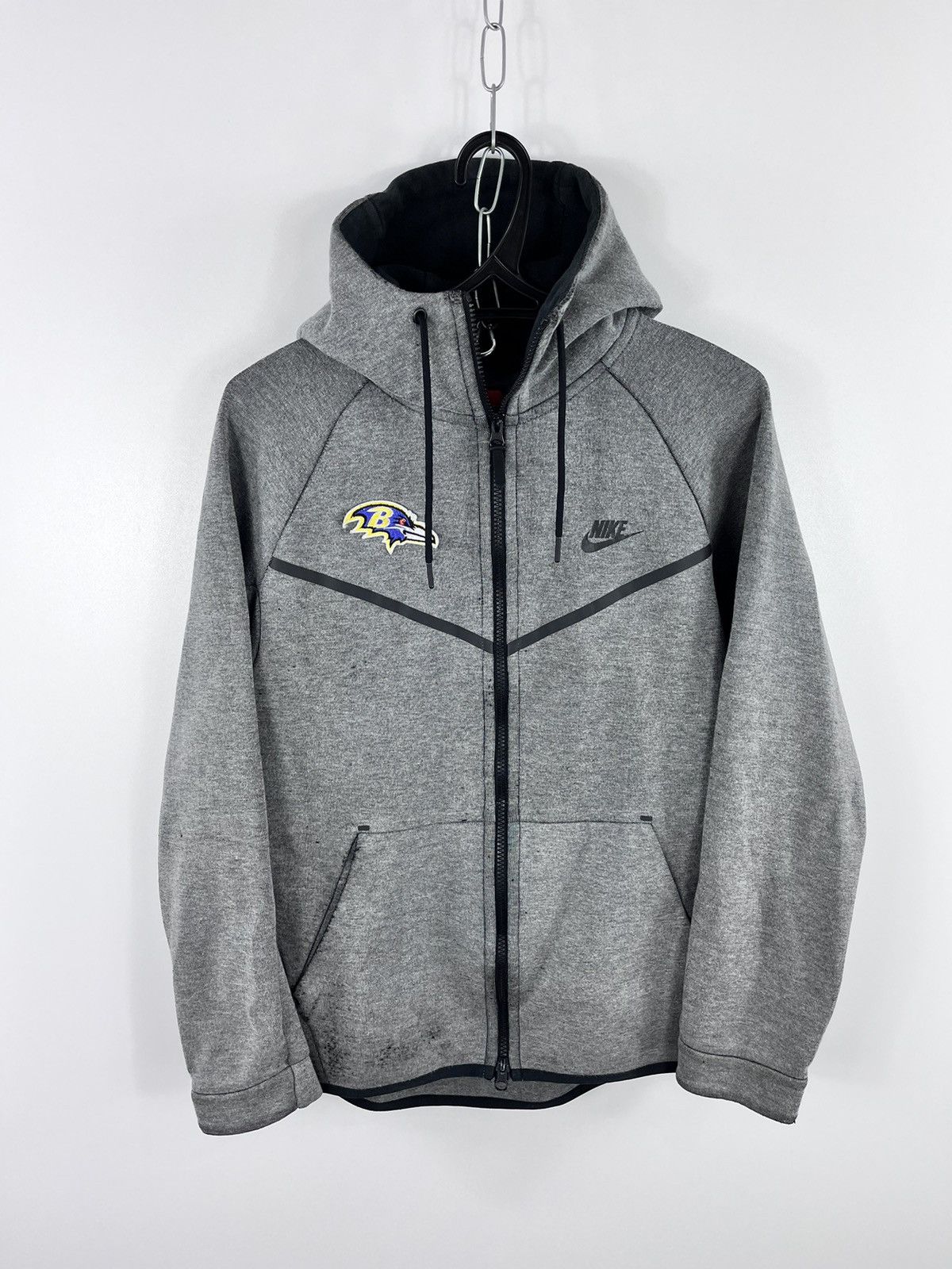 image of Nfl x Nike Tech Fleece Zip Hoodie Baltimore Ravens Grey Size M, Men's