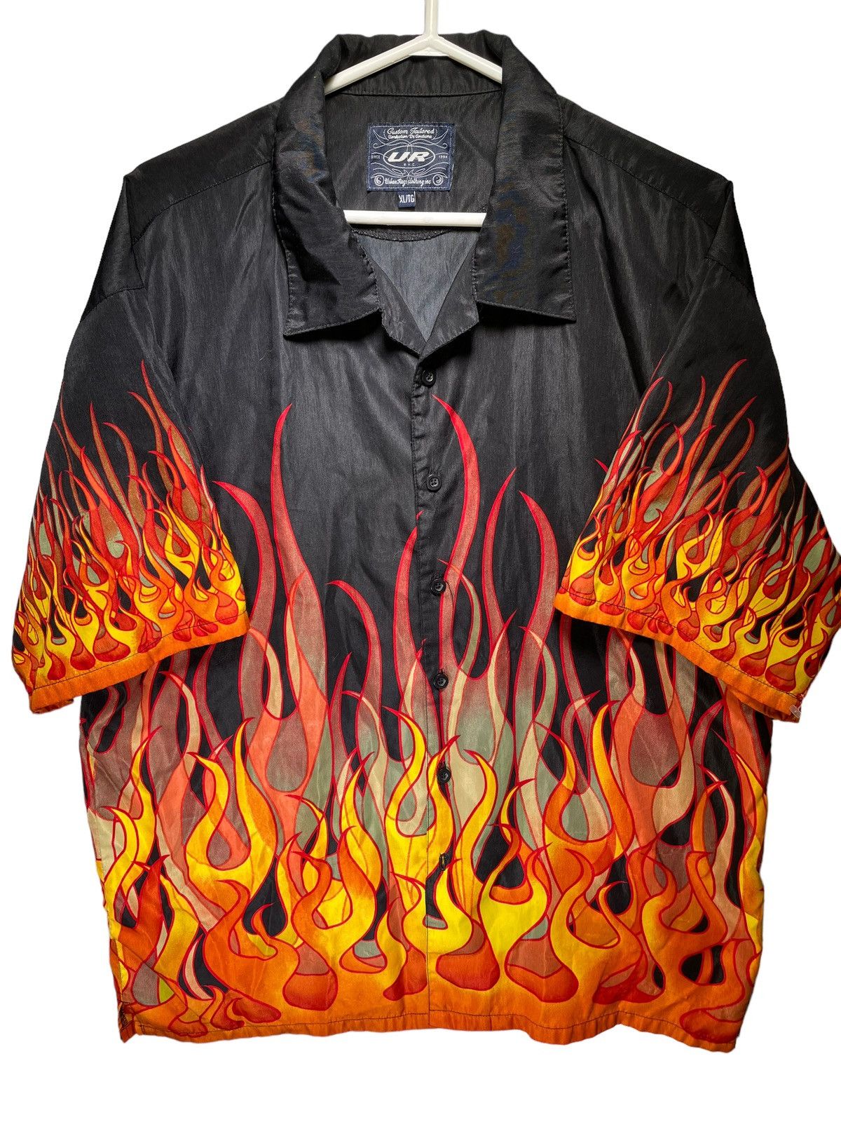 Vintage Vintage Y2K flame shirt Size US XL / EU 56 / 4 - 1 Thumbnail
