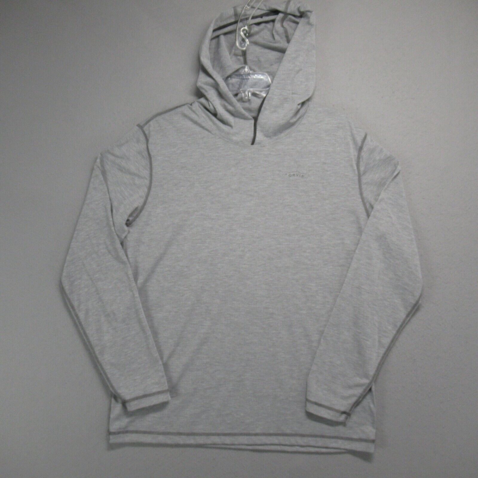 Orvis Orvis Trout Bum Hoodie Mens L Gray Shirt Pullover Stretch