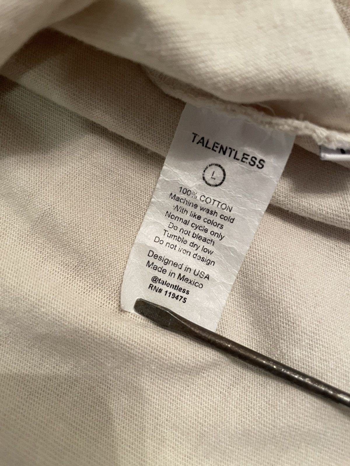 Talentless Talentless bone tee Size US L / EU 52-54 / 3 - 4 Thumbnail