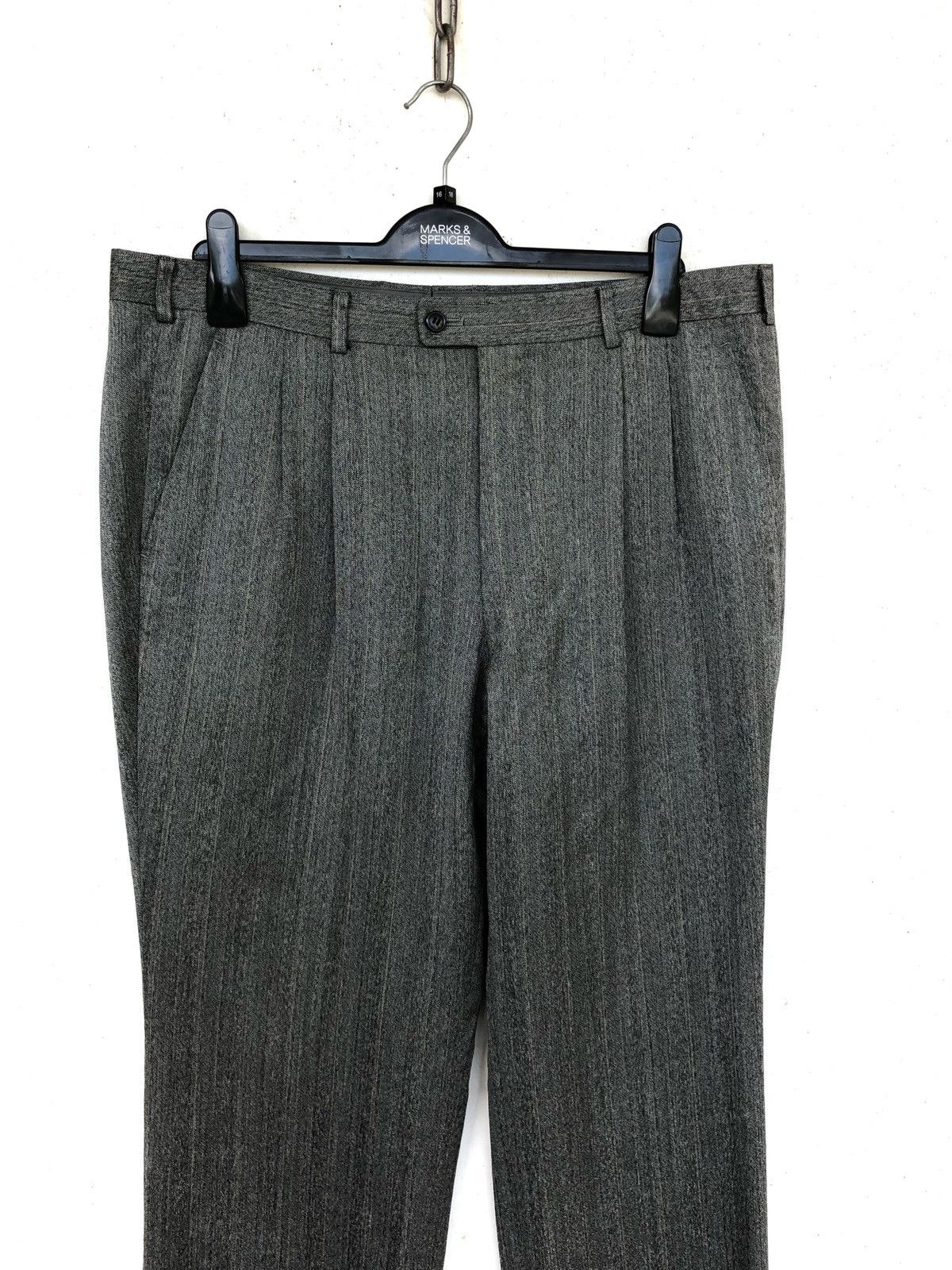 Lanvin GRAIL🔥Lanvin Paris Grey Striped Wool Oversized Baggy Pants Size US 38 / EU 54 - 3 Thumbnail