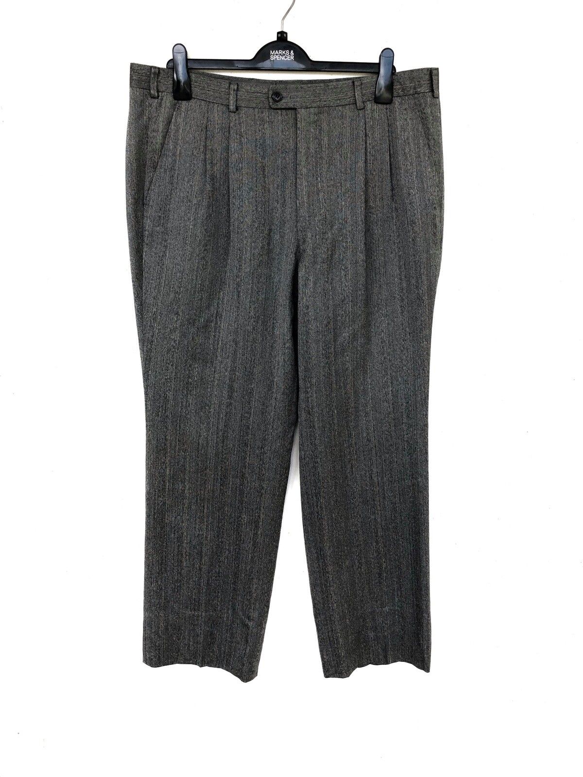Lanvin GRAIL🔥Lanvin Paris Grey Striped Wool Oversized Baggy Pants Size US 38 / EU 54 - 2 Preview