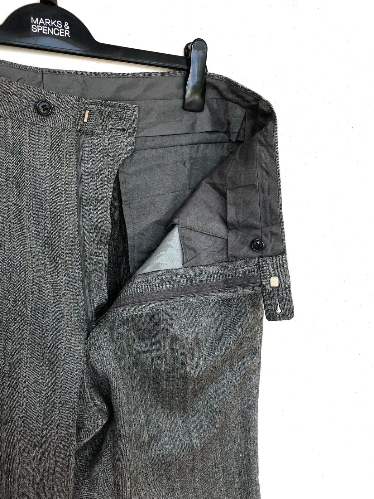 Lanvin GRAIL🔥Lanvin Paris Grey Striped Wool Oversized Baggy Pants Size US 38 / EU 54 - 8 Thumbnail